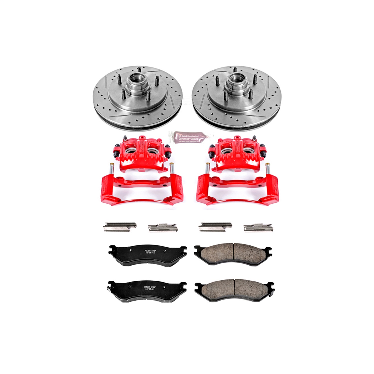 Power Stop - KC1878 - Front - Disc Brake Pad/Caliper and Rotor Kit