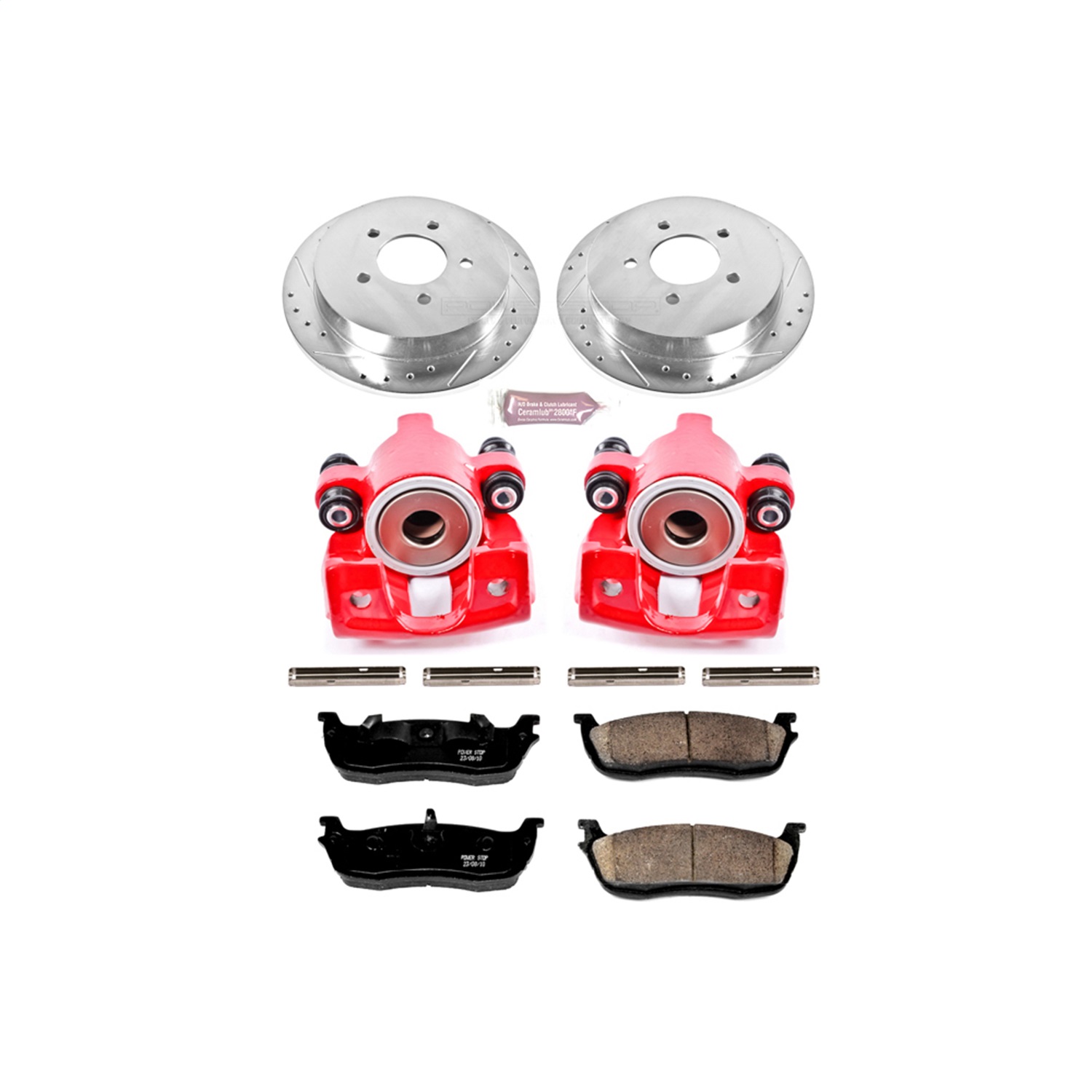Power Stop - KC1913 - Rear - Disc Brake Pad/Caliper and Rotor Kit
