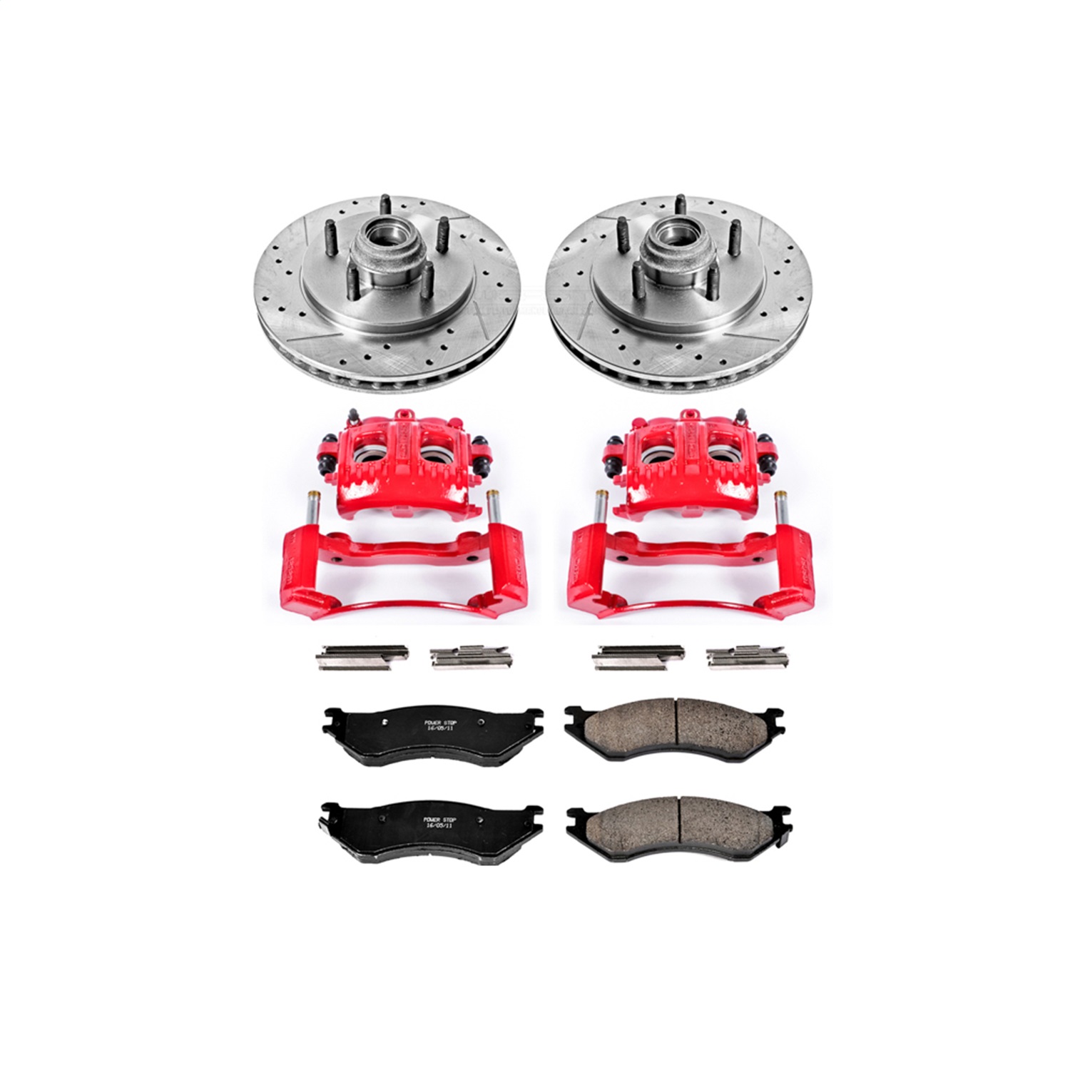 Power Stop - KC1916 - Front - Disc Brake Pad/Caliper and Rotor Kit