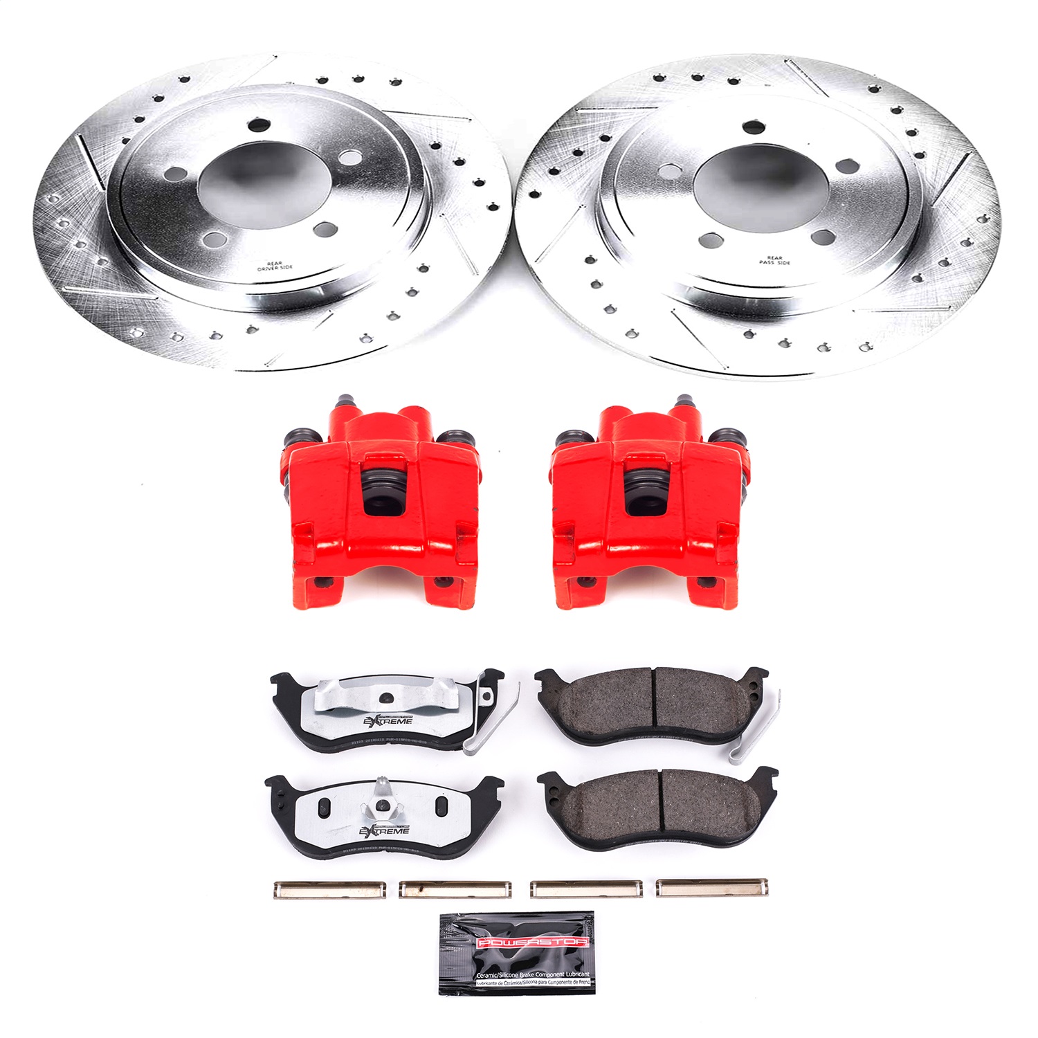 Power Stop - KC1929-36 - Rear - Disc Brake Pad/Caliper and Rotor Kit