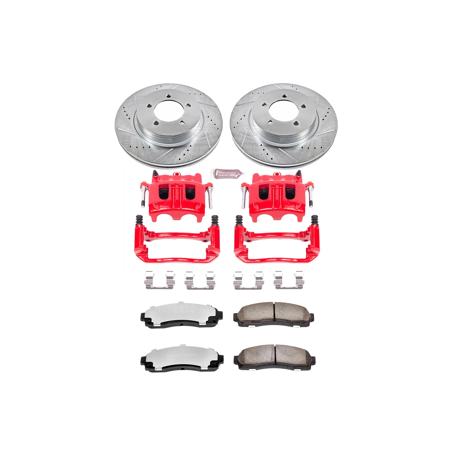 Power Stop - KC1931-36 - Front - Disc Brake Pad/Caliper and Rotor Kit