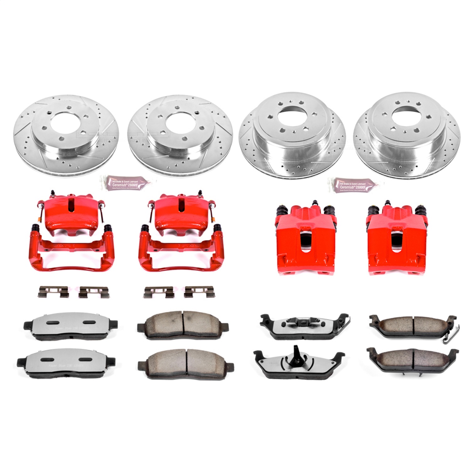 Power Stop - KC1944A-36 - Front and Rear - Disc Brake Pad/Caliper and Rotor Kit