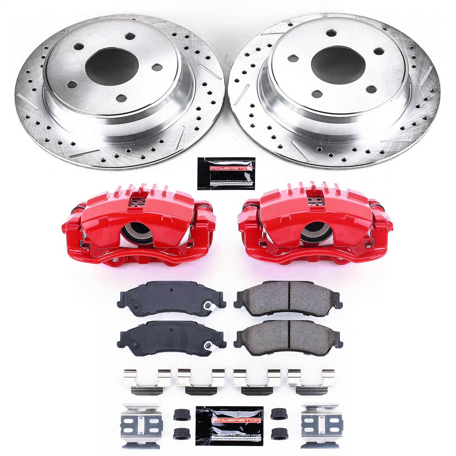 Power Stop - KC2003 - Rear - Disc Brake Pad/Caliper and Rotor Kit