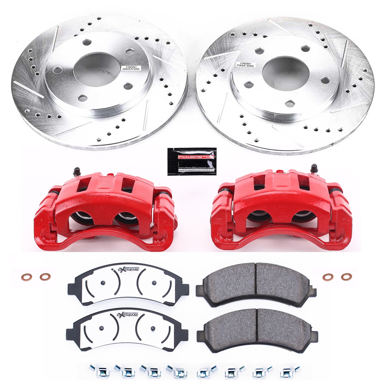Power Stop - KC2004-36 - Front - Disc Brake Pad/Caliper and Rotor Kit