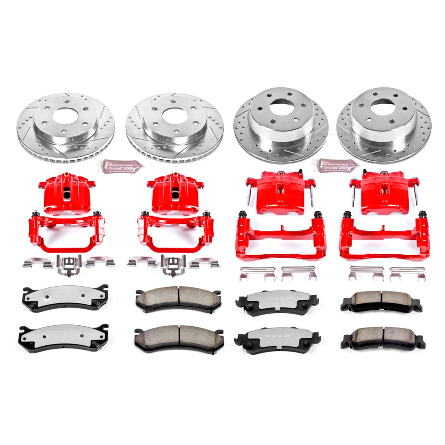 Power Stop - KC2010A-36 - Front and Rear - Disc Brake Pad/Caliper and Rotor Kit