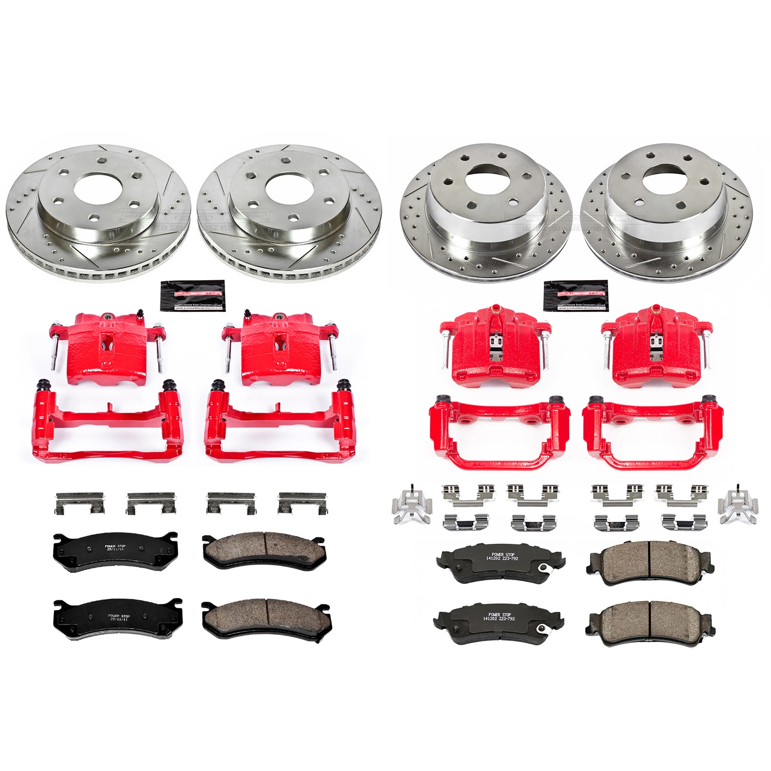 Power Stop - KC2010A - Front and Rear - Disc Brake Pad/Caliper and Rotor Kit