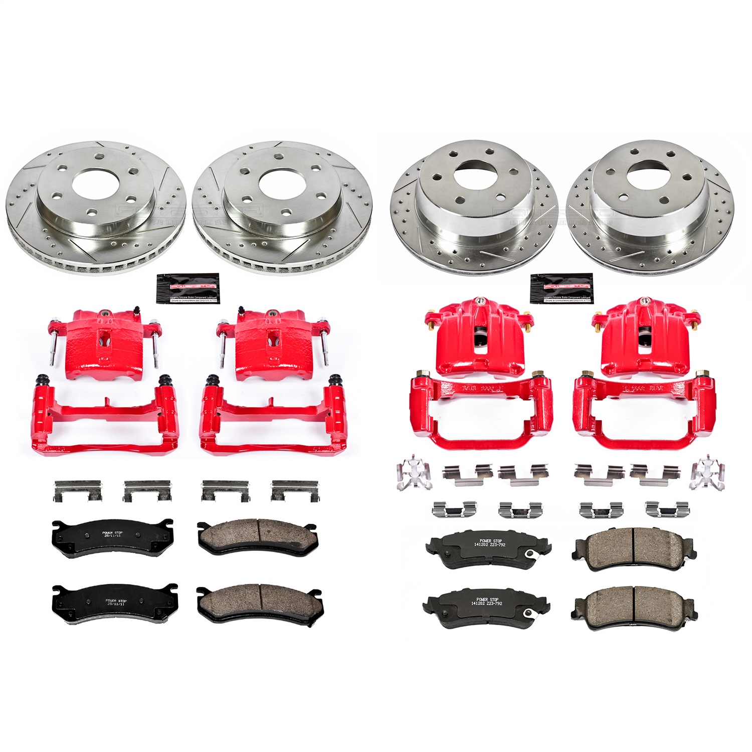 Power Stop - KC2010B - Front and Rear - Disc Brake Pad/Caliper and Rotor Kit