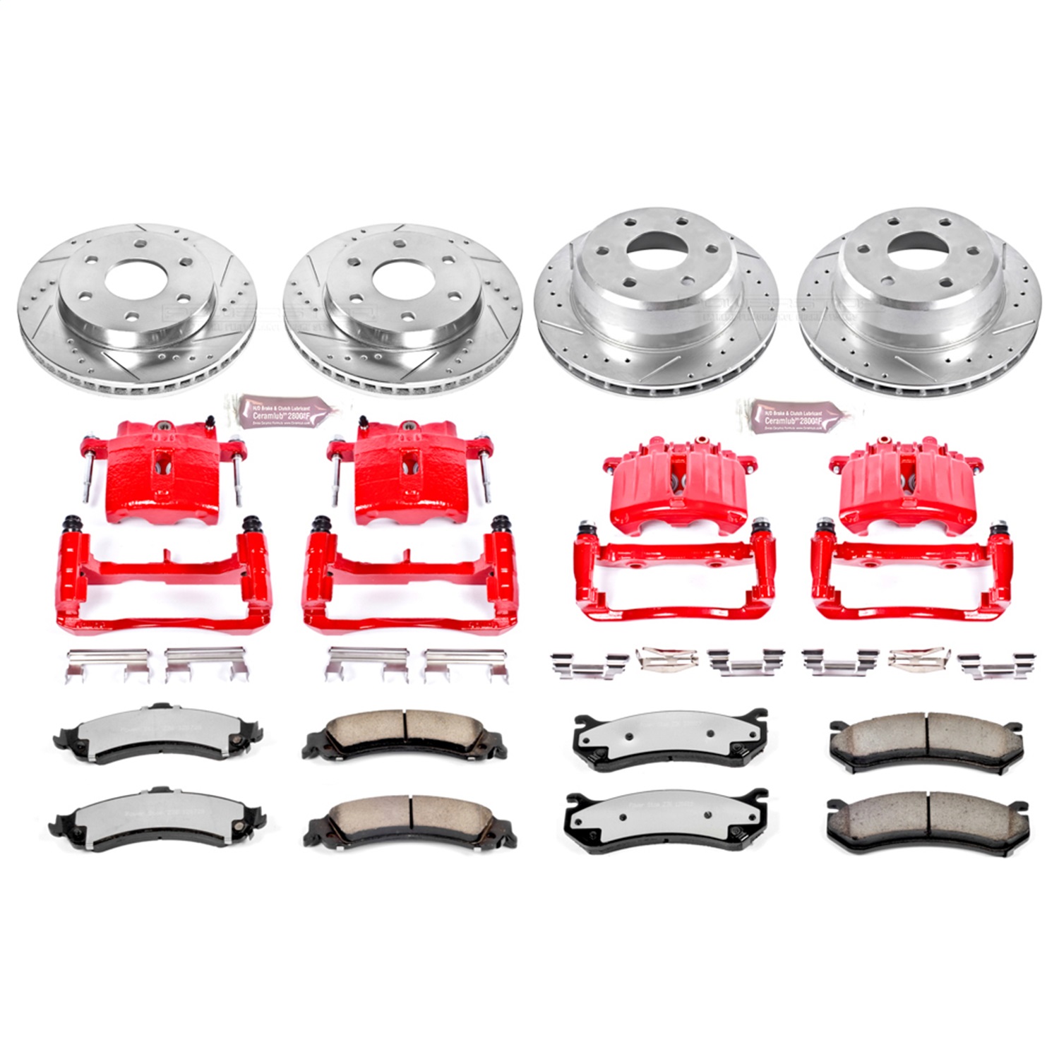 Power Stop - KC2015-36 - Front and Rear - Disc Brake Pad/Caliper and Rotor Kit