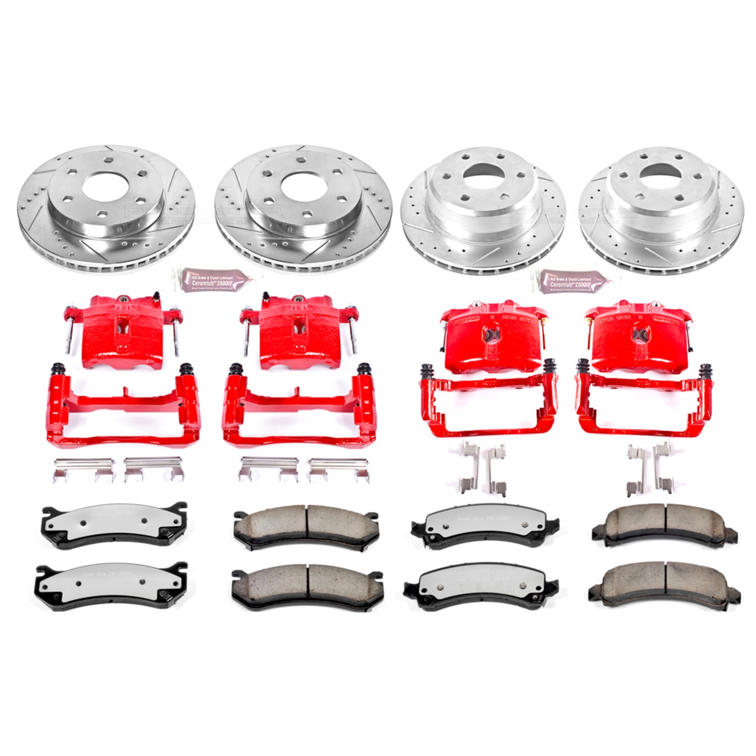 Power Stop - KC2016-36 - Front and Rear - Disc Brake Pad/Caliper and Rotor Kit