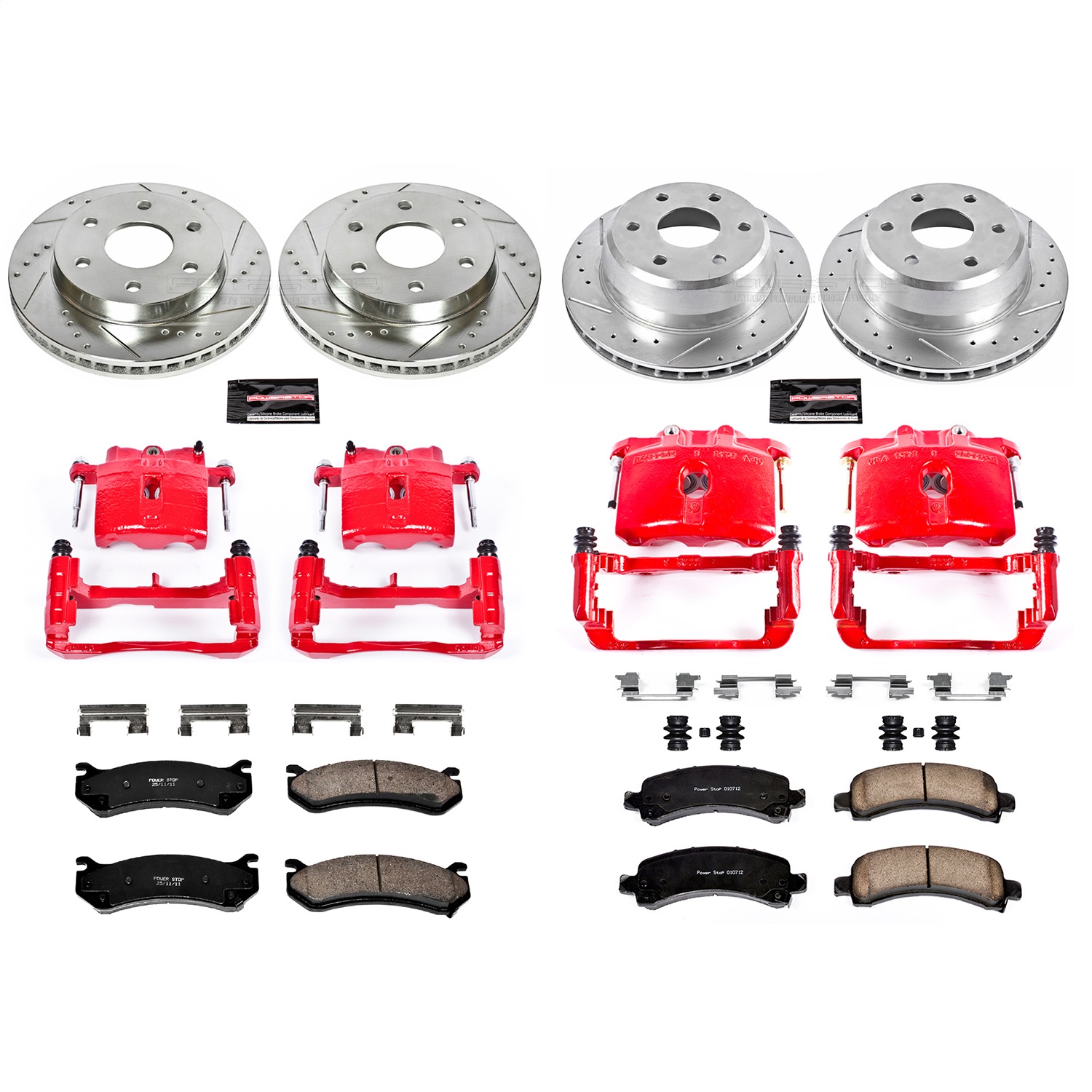 Power Stop - KC2016 - Front and Rear - Disc Brake Pad/Caliper and Rotor Kit