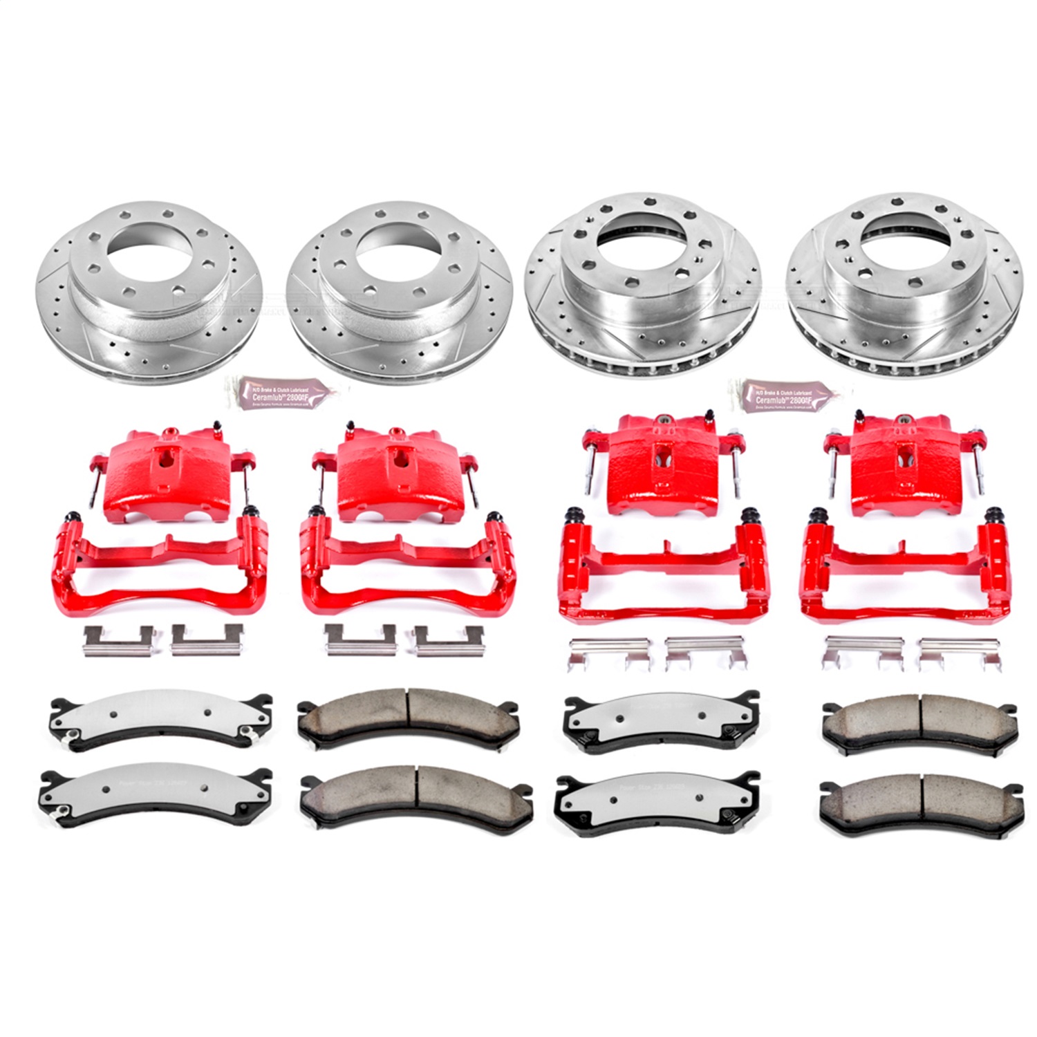 Power Stop - KC2023A-36 - Front and Rear - Disc Brake Pad/Caliper and Rotor Kit