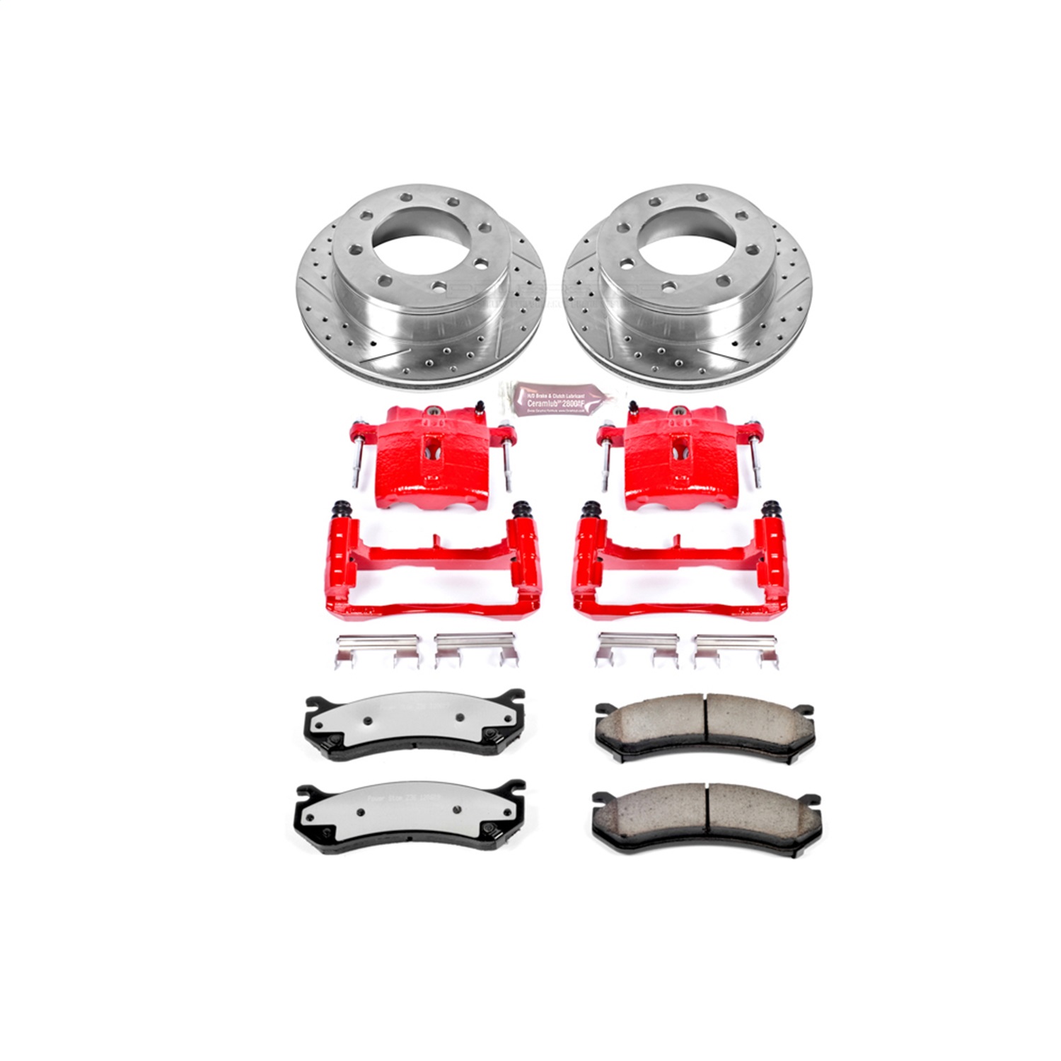 Power Stop - KC2041-36 - Rear - Disc Brake Pad/Caliper and Rotor Kit