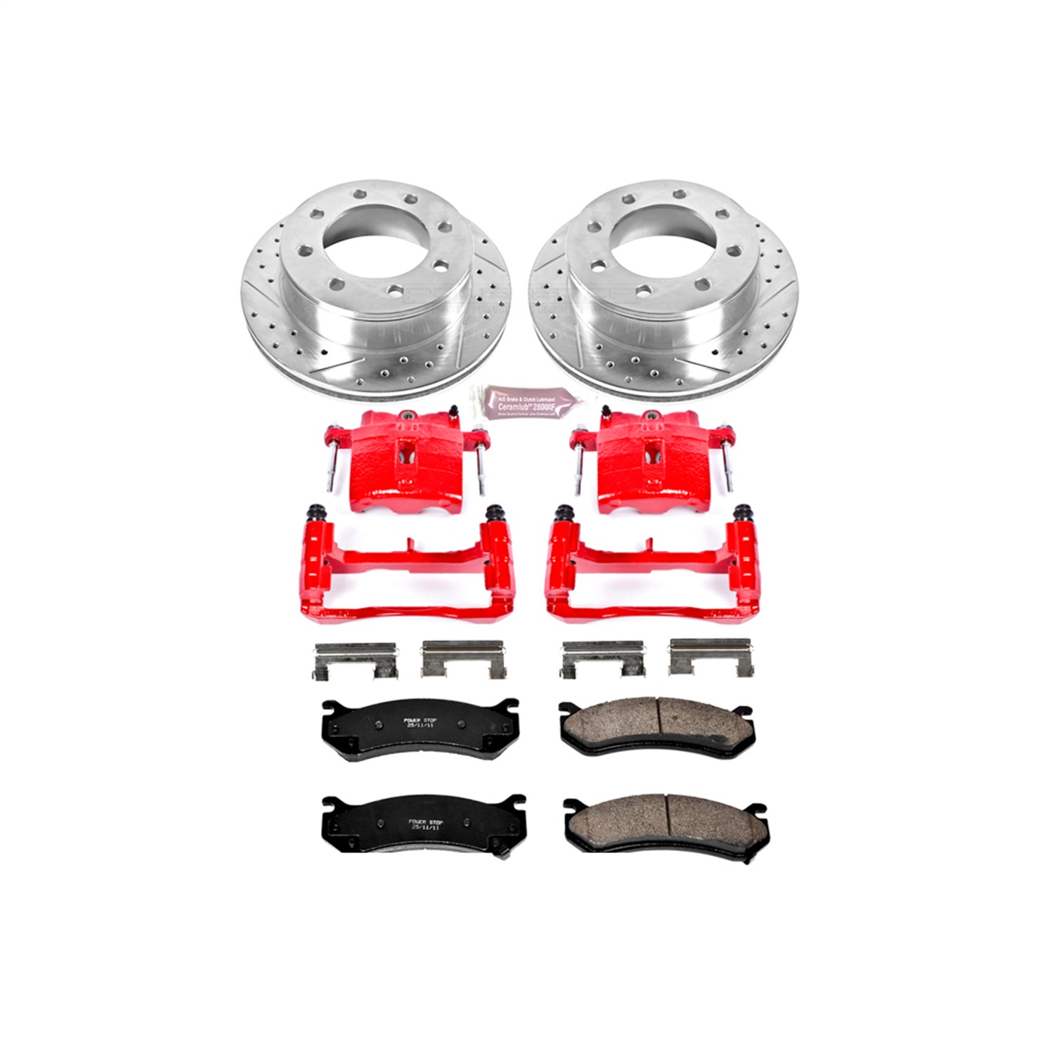 Power Stop - KC2041 - Rear - Disc Brake Pad/Caliper and Rotor Kit