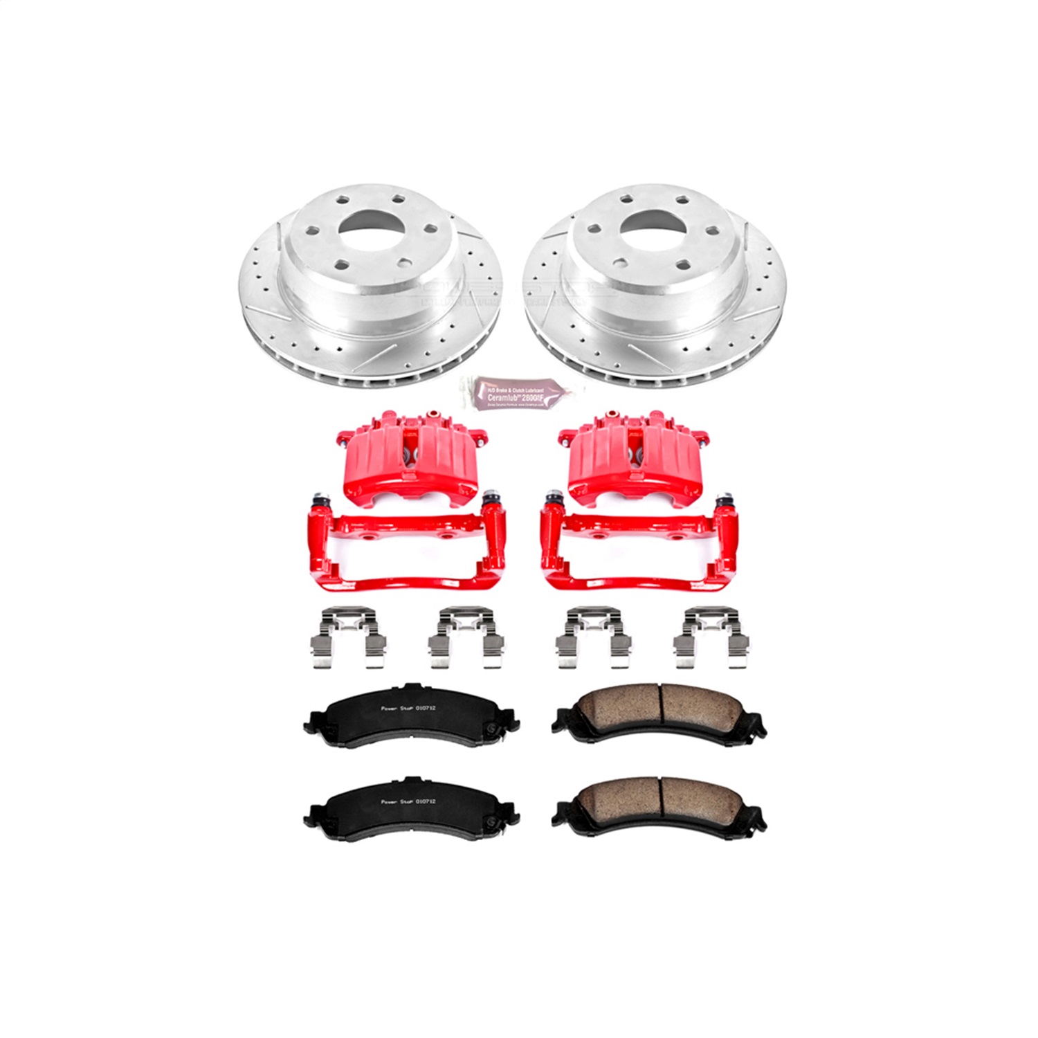 Power Stop - KC2046 - Rear - Disc Brake Pad/Caliper and Rotor Kit