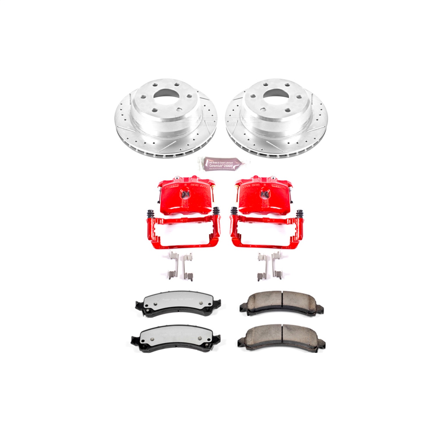 Power Stop - KC2047-36 - Rear - Disc Brake Pad/Caliper and Rotor Kit