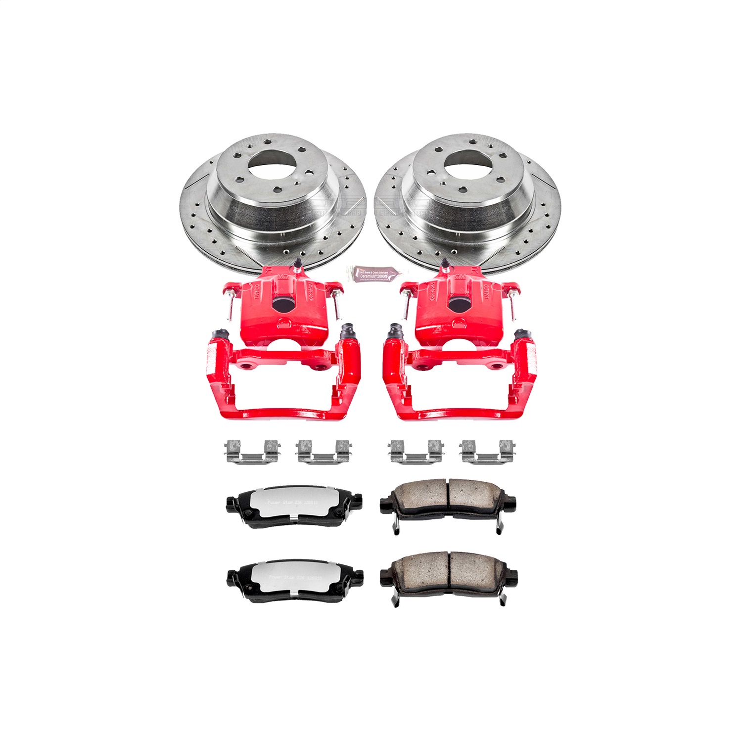 Power Stop - KC2050-36 - Rear - Disc Brake Pad/Caliper and Rotor Kit