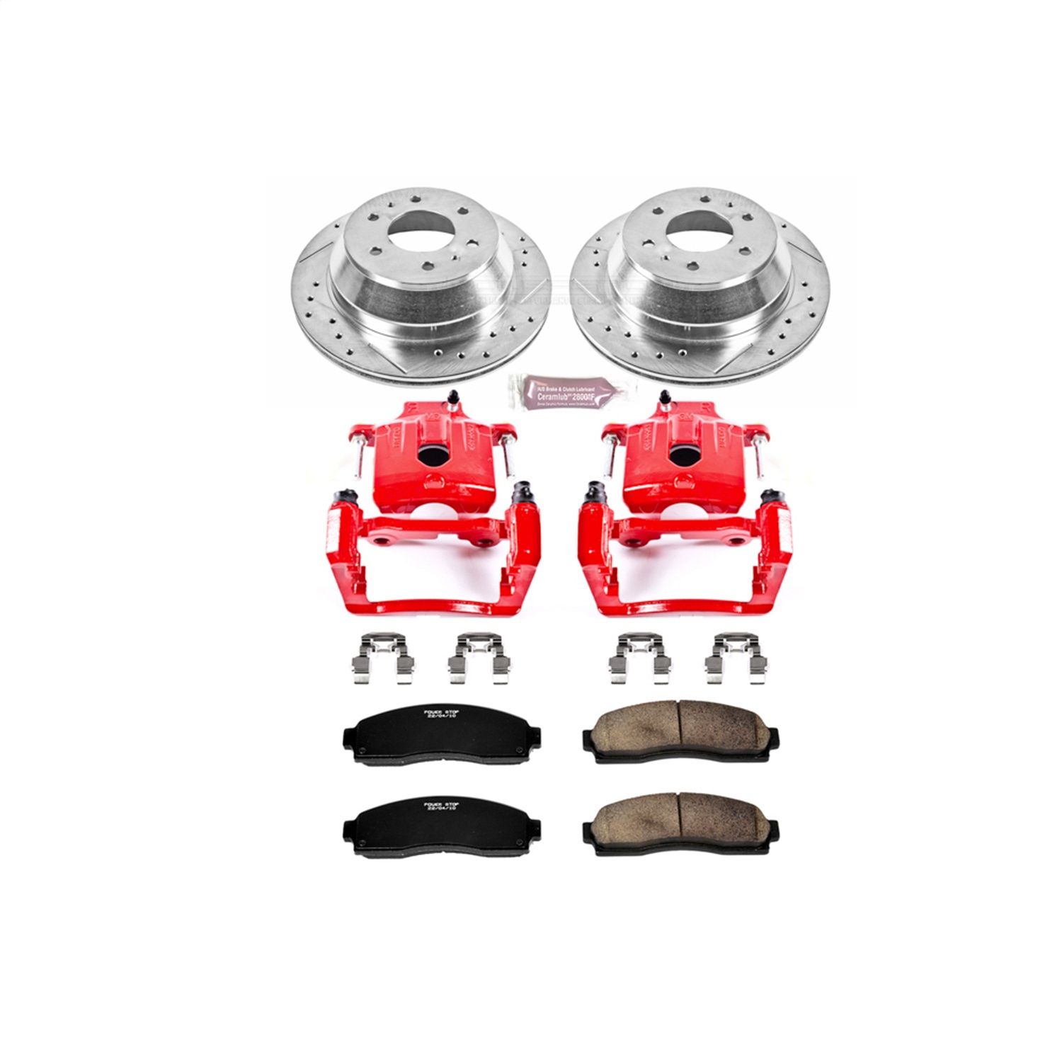 Power Stop - KC2050 - Rear - Disc Brake Pad/Caliper and Rotor Kit