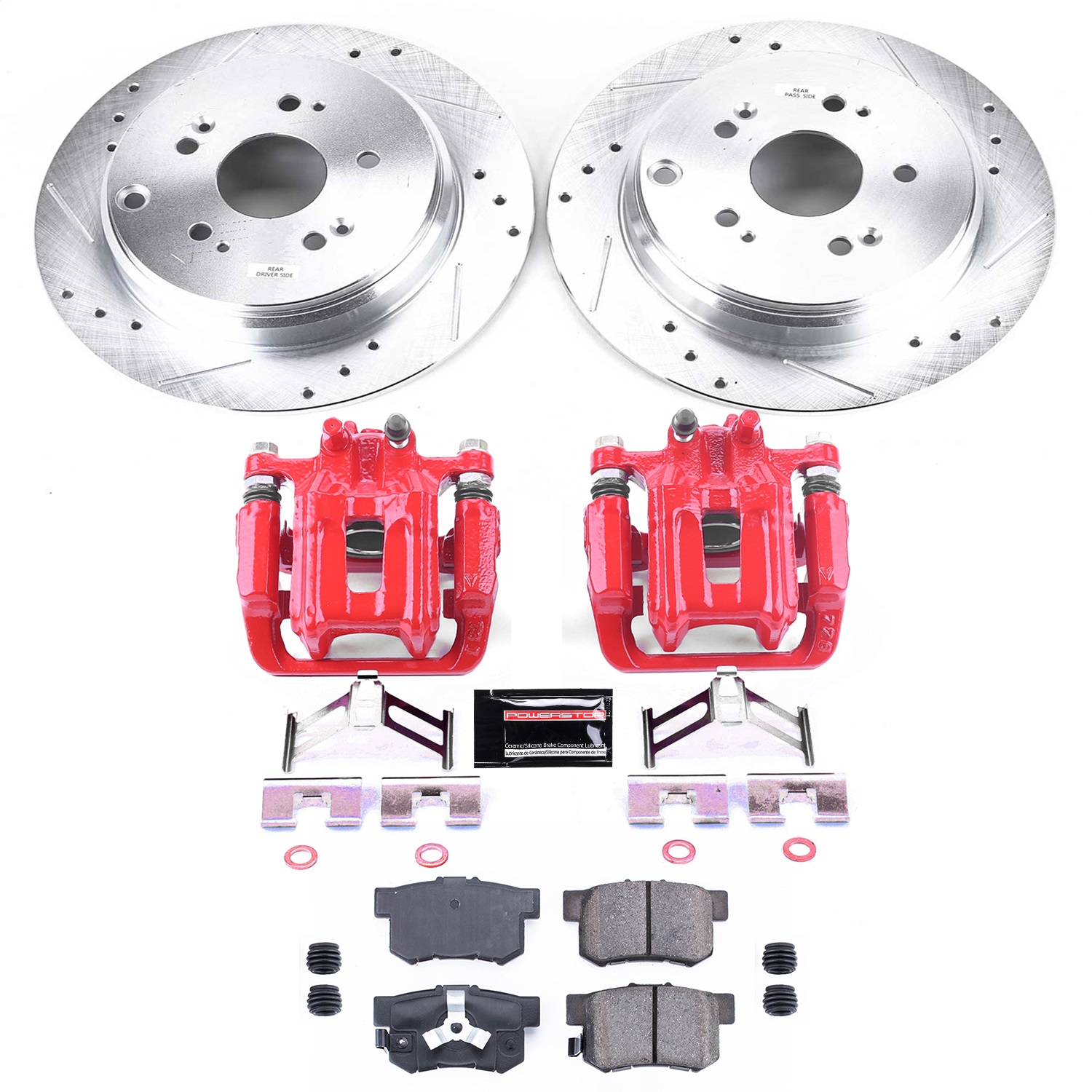 Power Stop - KC206 - Rear - Disc Brake Pad/Caliper and Rotor Kit