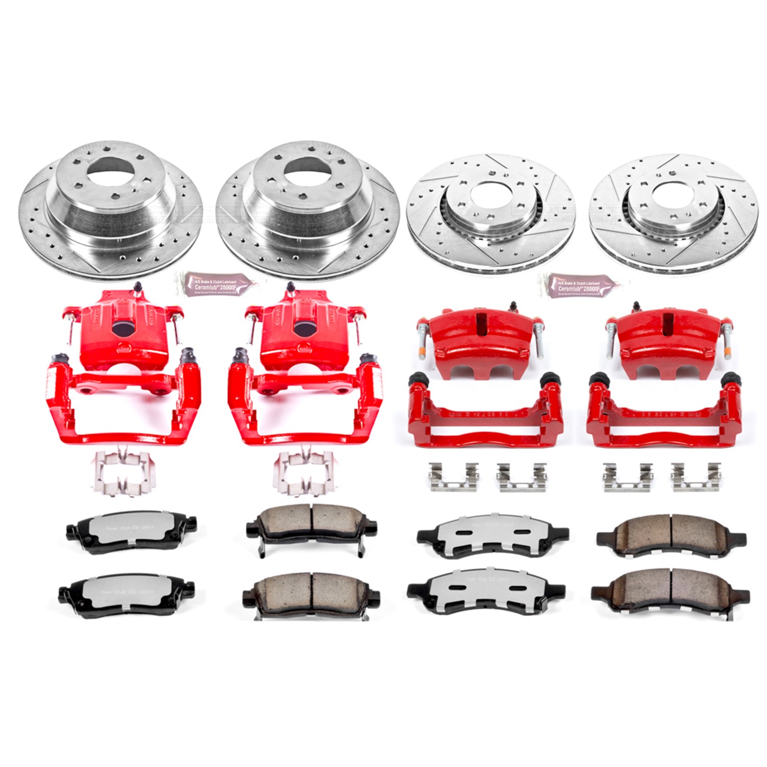 Power Stop - KC2060-36 - Front and Rear - Disc Brake Pad/Caliper and Rotor Kit