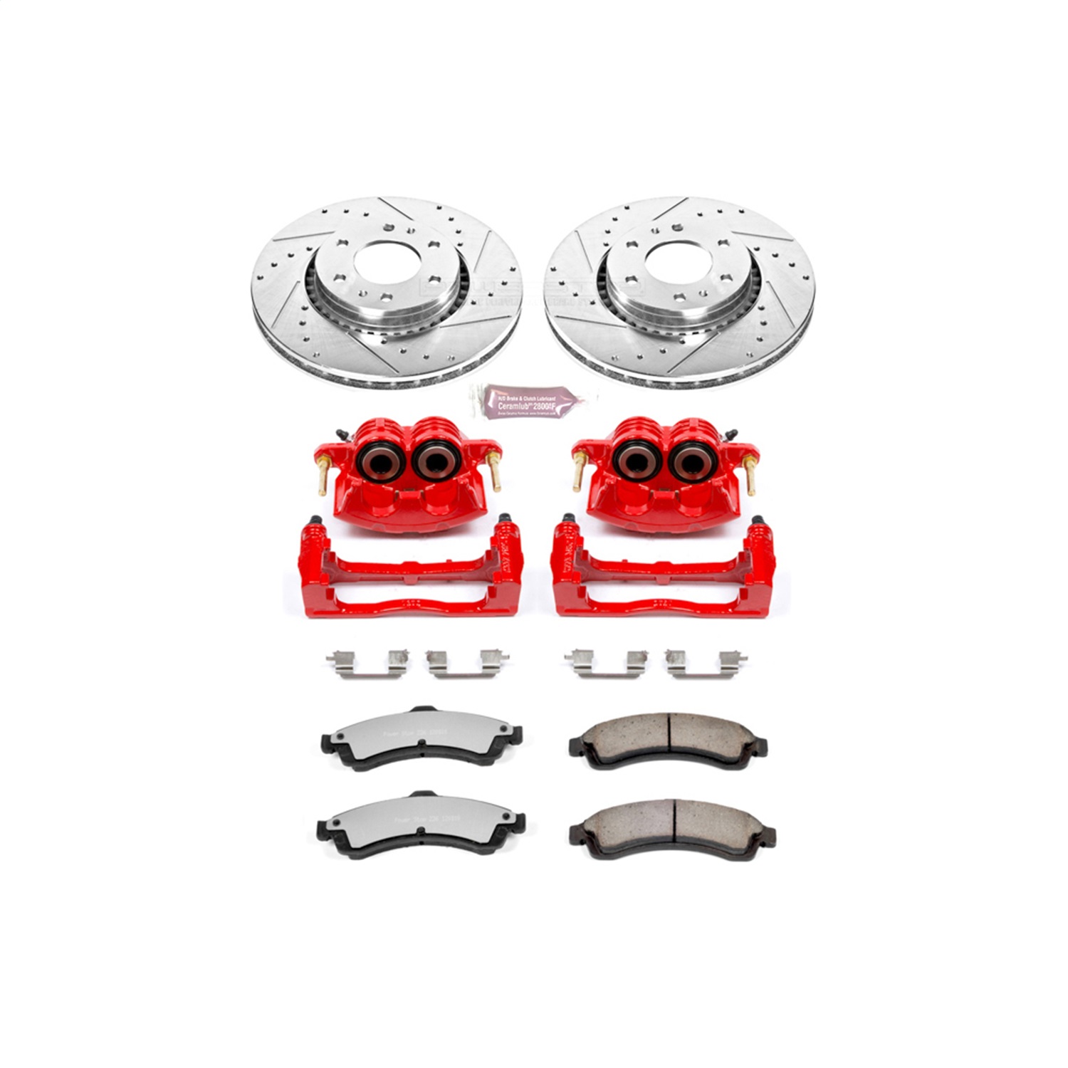 Power Stop - KC2061-36 - Front - Disc Brake Pad/Caliper and Rotor Kit