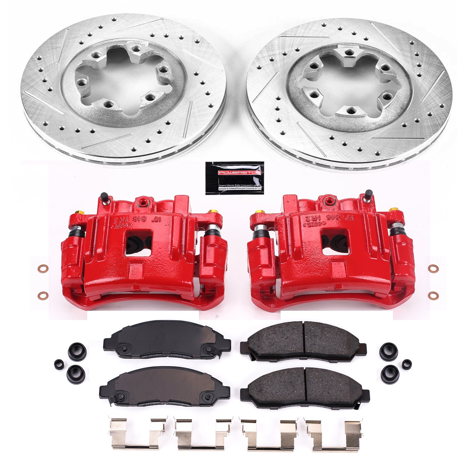 Power Stop - KC2066 - Front - Disc Brake Pad/Caliper and Rotor Kit