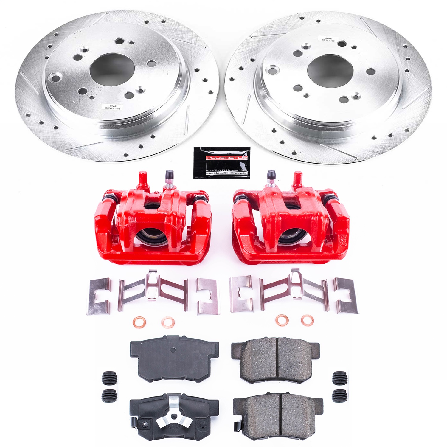 Power Stop - KC206B - Rear - Disc Brake Pad/Caliper and Rotor Kit