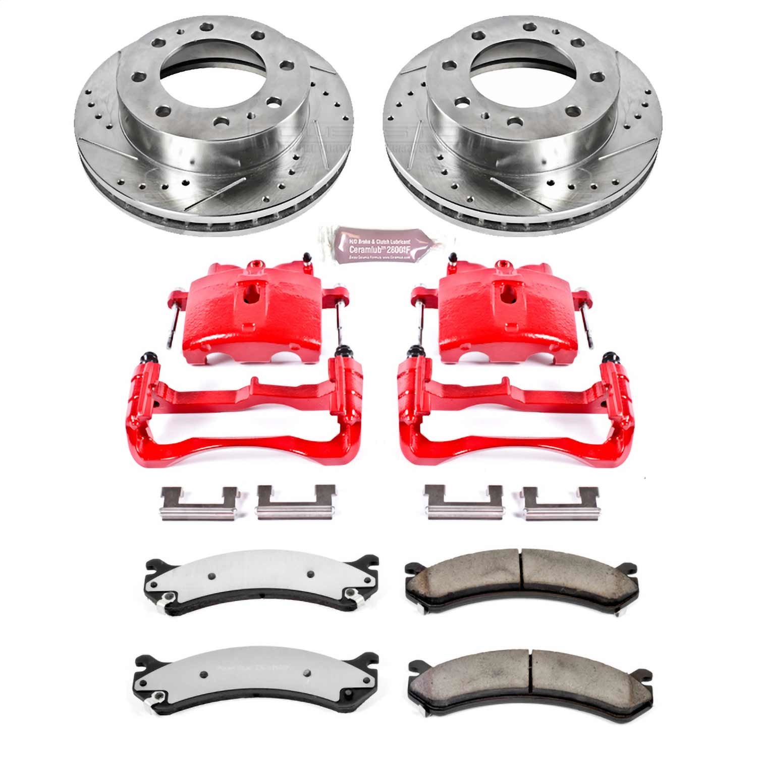Power Stop - KC2071-36 - Front - Disc Brake Pad/Caliper and Rotor Kit