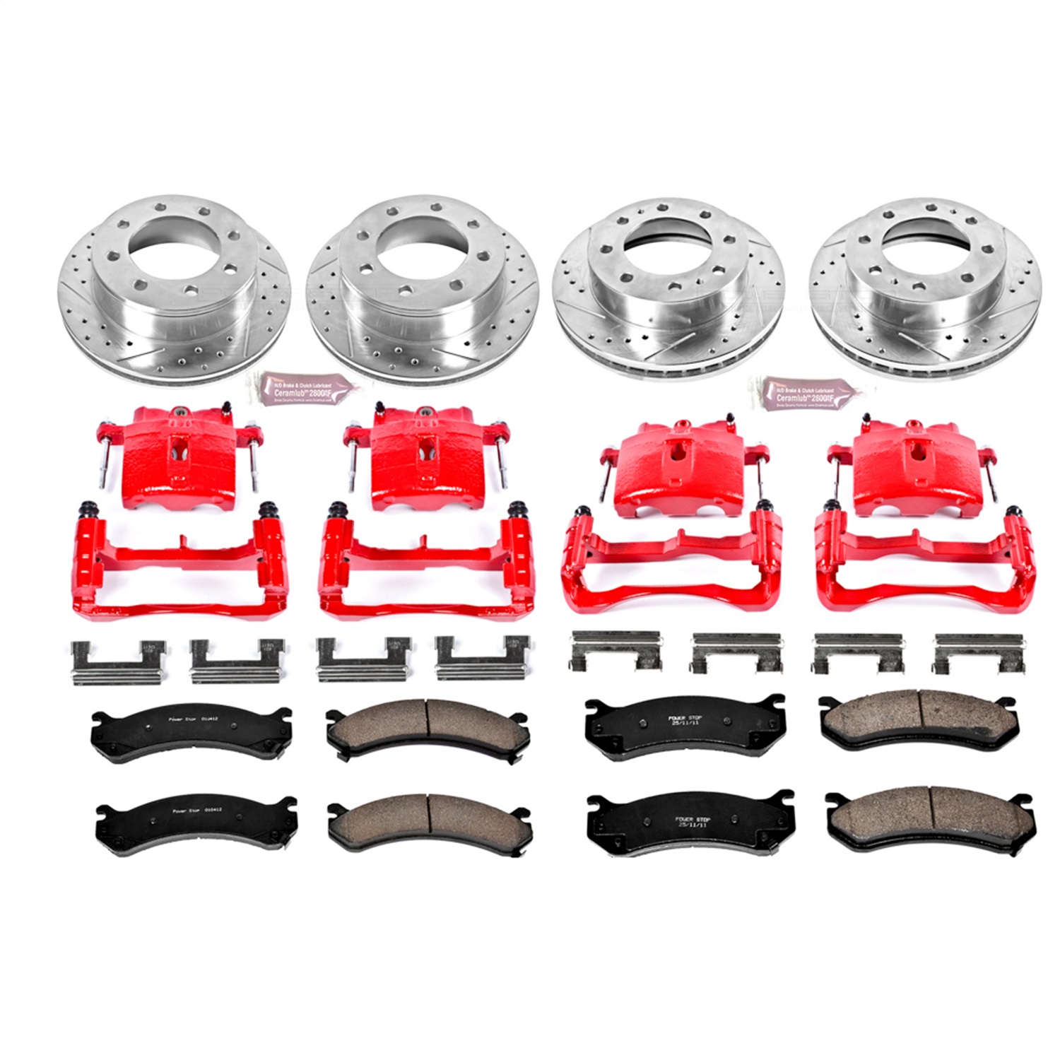 Power Stop - KC2073 - Front and Rear - Disc Brake Pad/Caliper and Rotor Kit