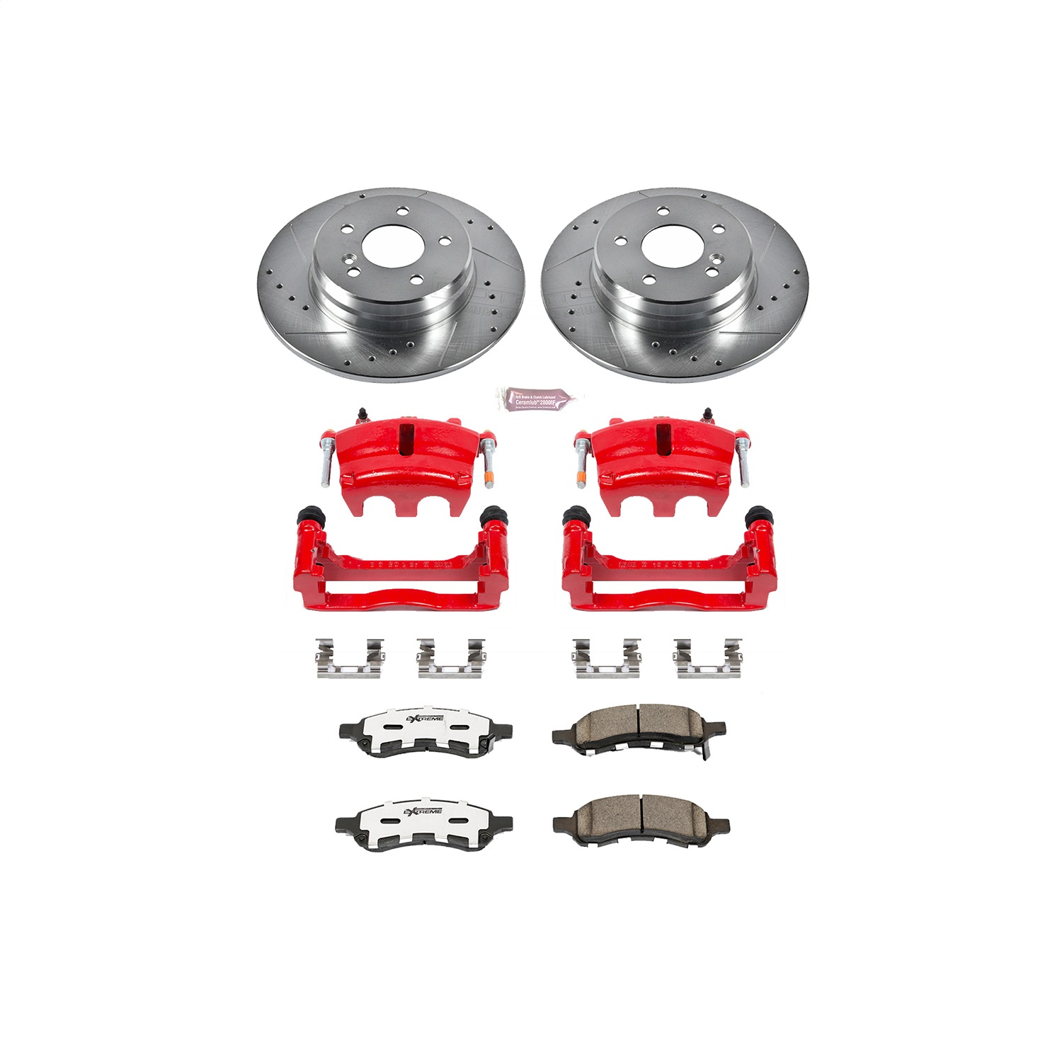 Power Stop - KC2084B-26 - Front - Disc Brake Pad/Caliper and Rotor Kit