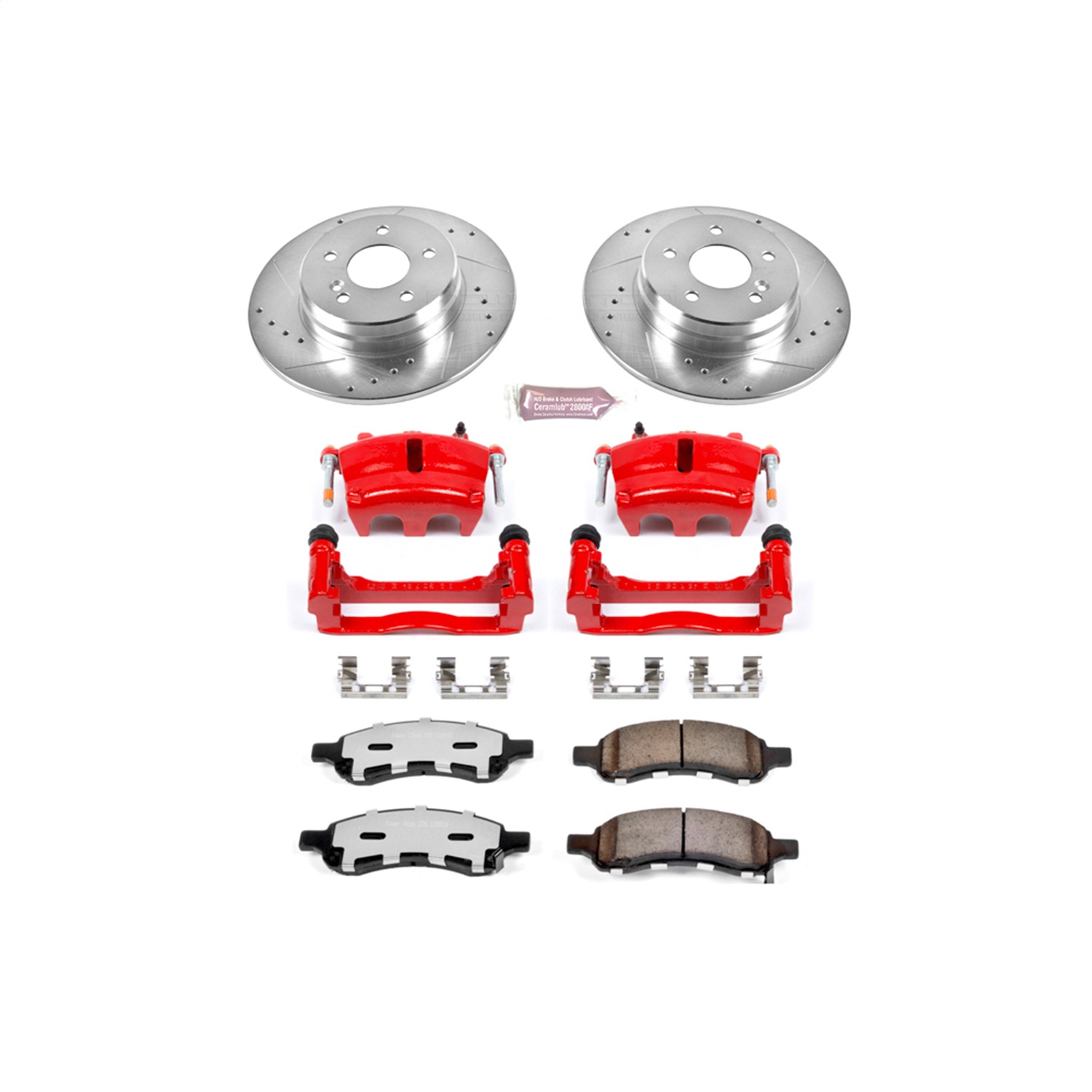 Power Stop - KC2084B-36 - Front - Disc Brake Pad/Caliper and Rotor Kit