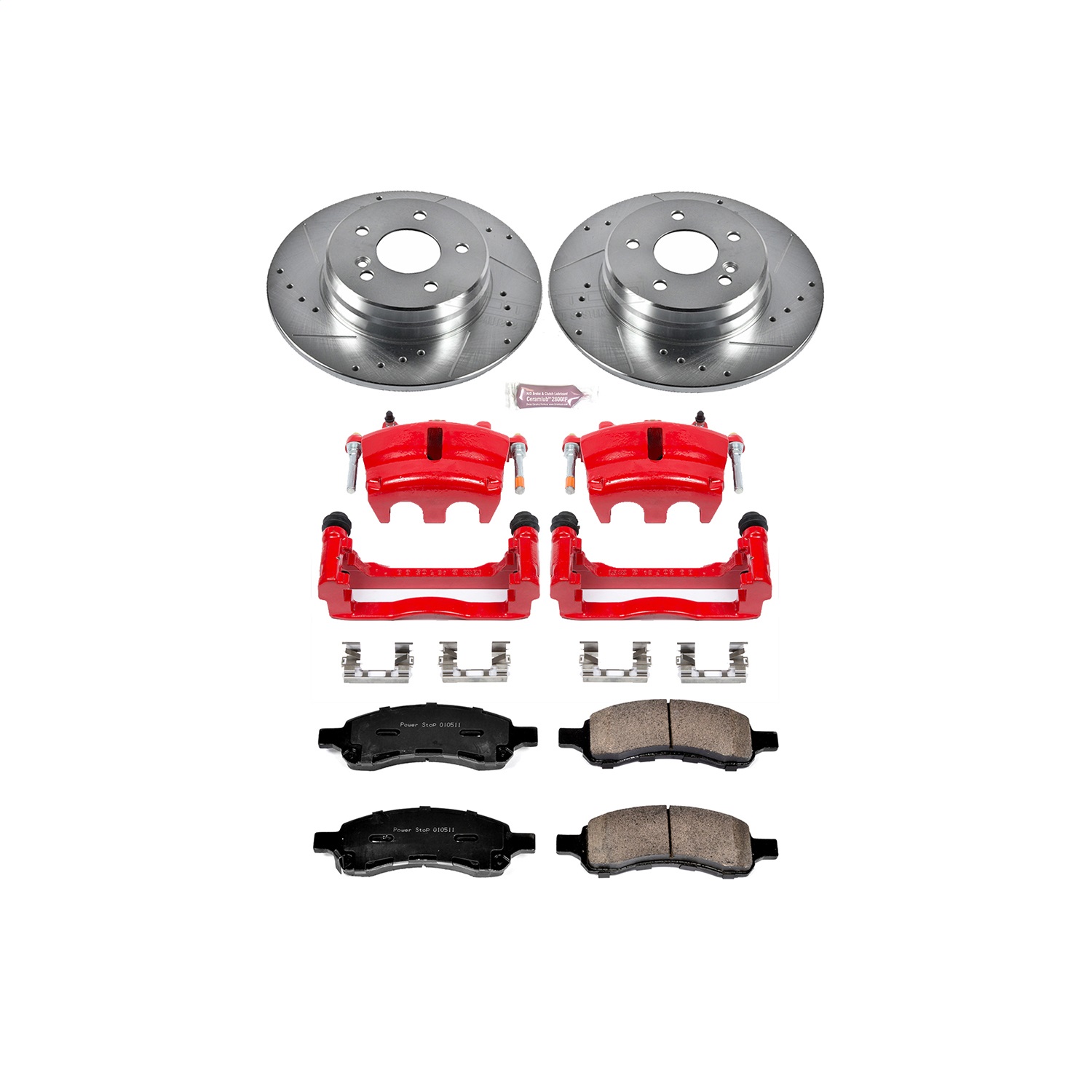 Power Stop - KC2084B - Front - Disc Brake Pad/Caliper and Rotor Kit