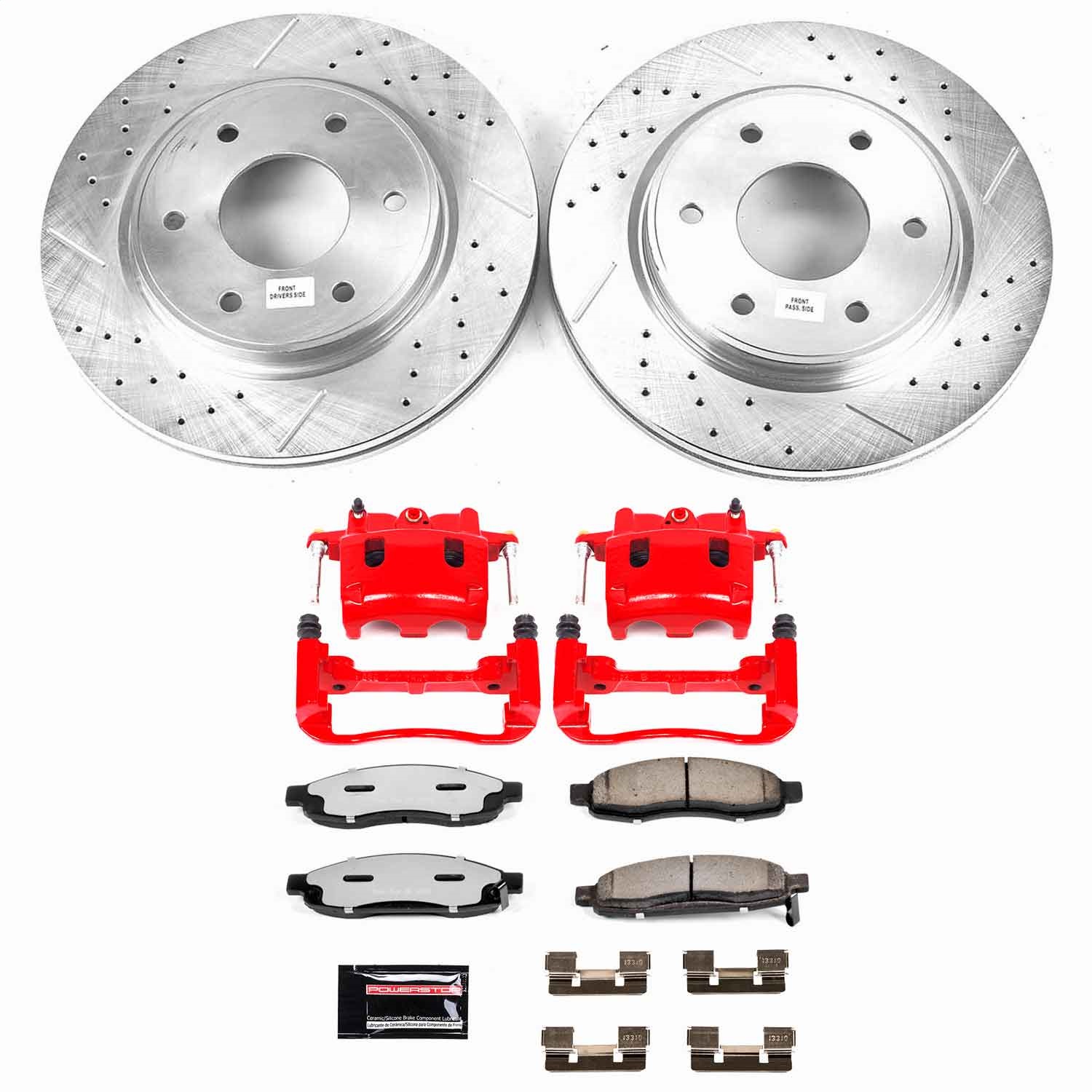 Power Stop - KC211-36 - Front - Disc Brake Pad/Caliper and Rotor Kit