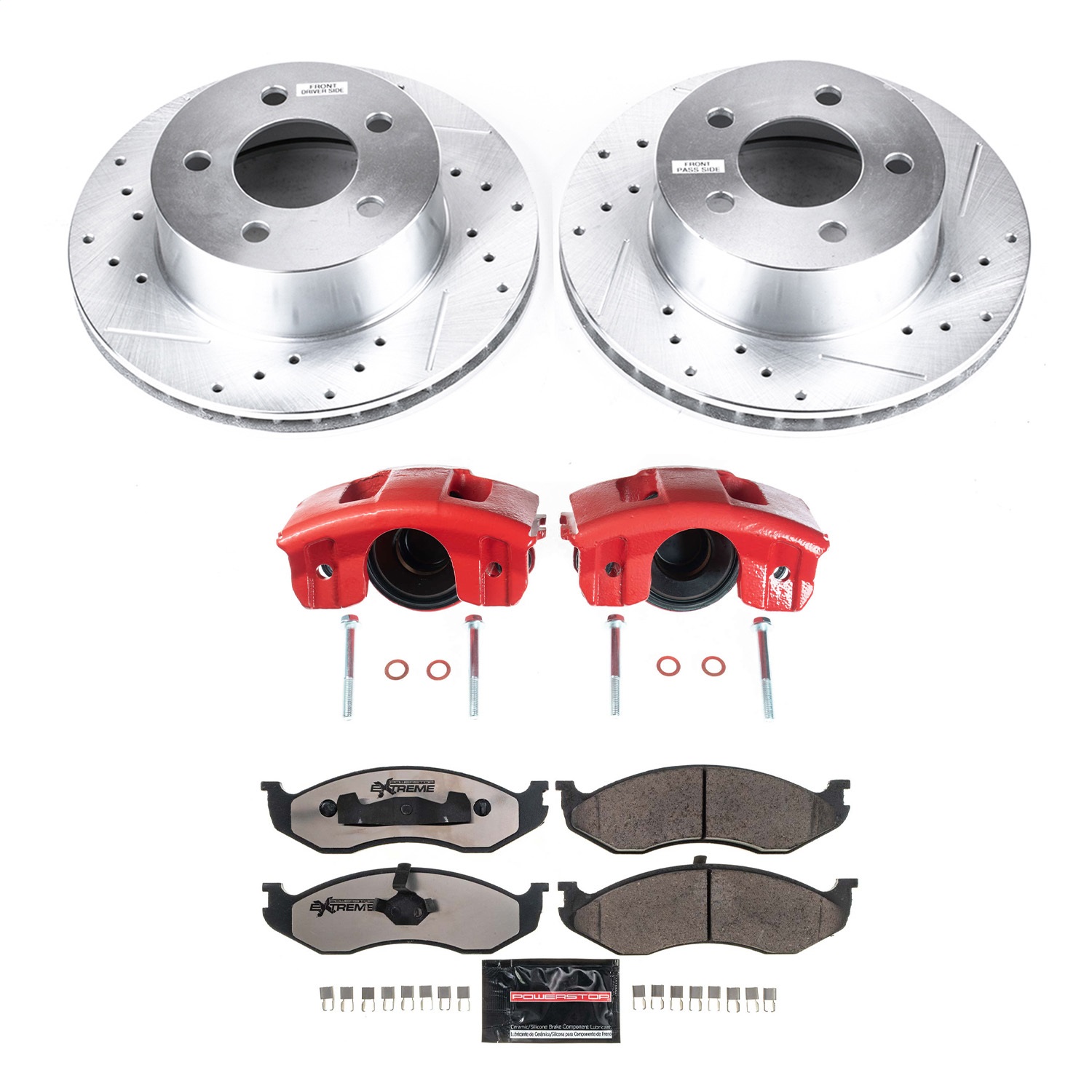 Power Stop - KC2119-36 - Front - Disc Brake Pad/Caliper and Rotor Kit