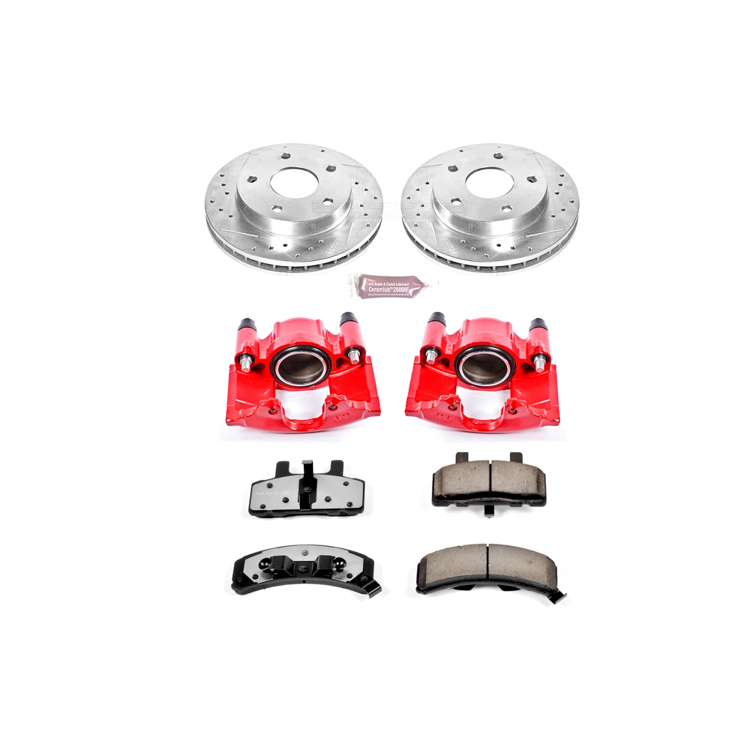 Power Stop - KC2126-36 - Front - Disc Brake Pad/Caliper and Rotor Kit