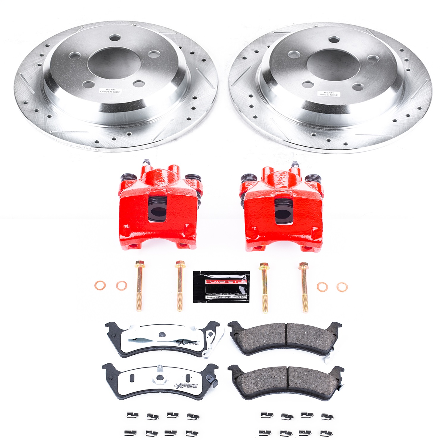 Power Stop - KC2131-36 - Rear - Disc Brake Pad/Caliper and Rotor Kit