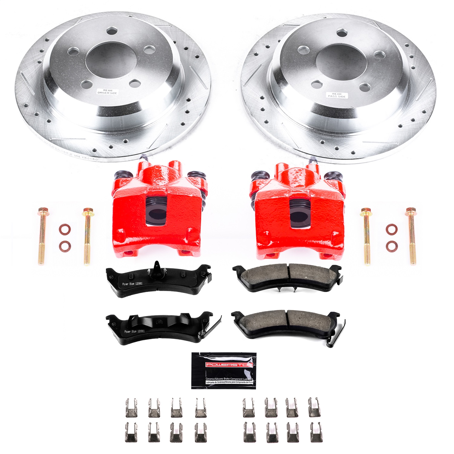 Power Stop - KC2131 - Rear - Disc Brake Pad/Caliper and Rotor Kit