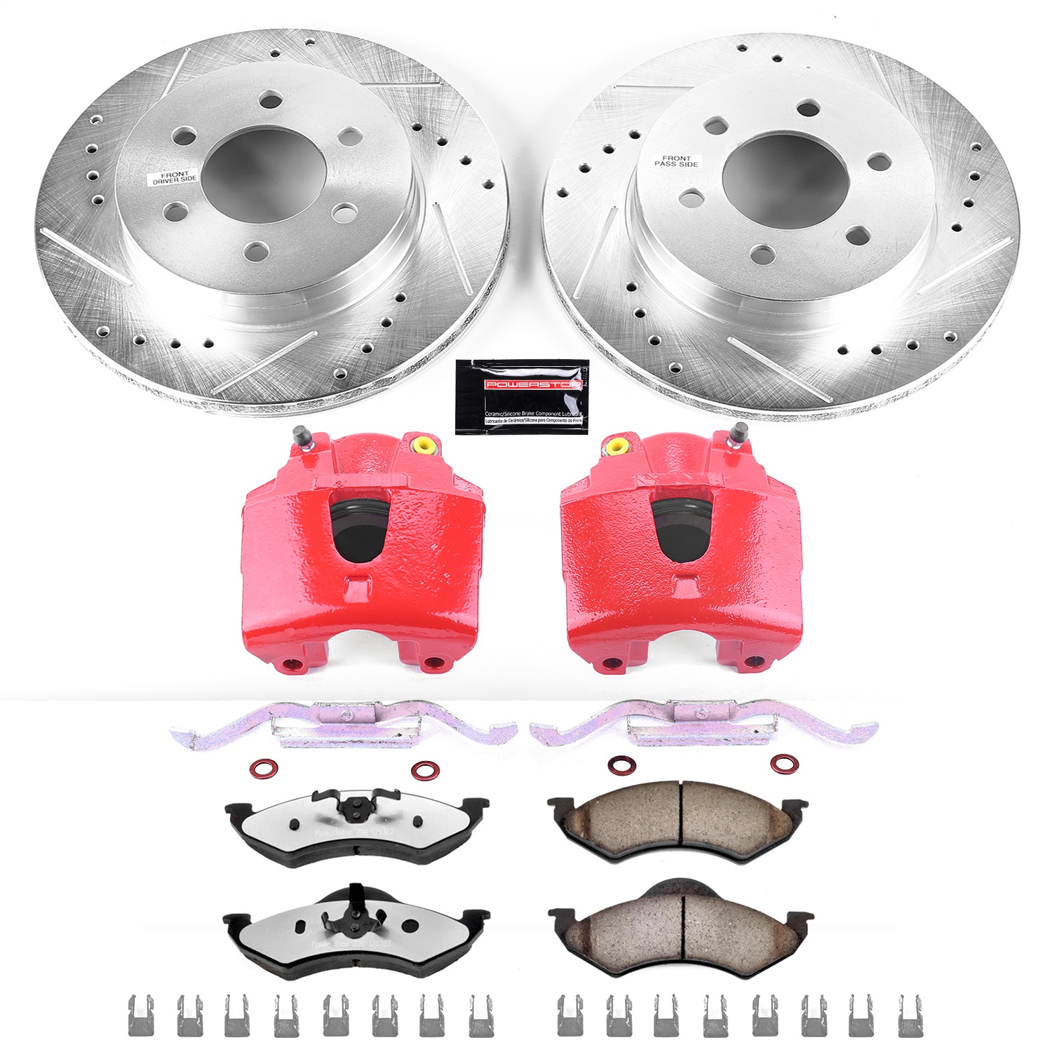Power Stop - KC2139-36 - Front - Disc Brake Pad/Caliper and Rotor Kit