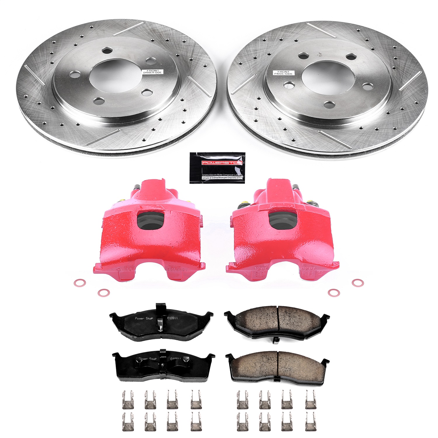 Power Stop - KC2140 - Front - Disc Brake Pad/Caliper and Rotor Kit