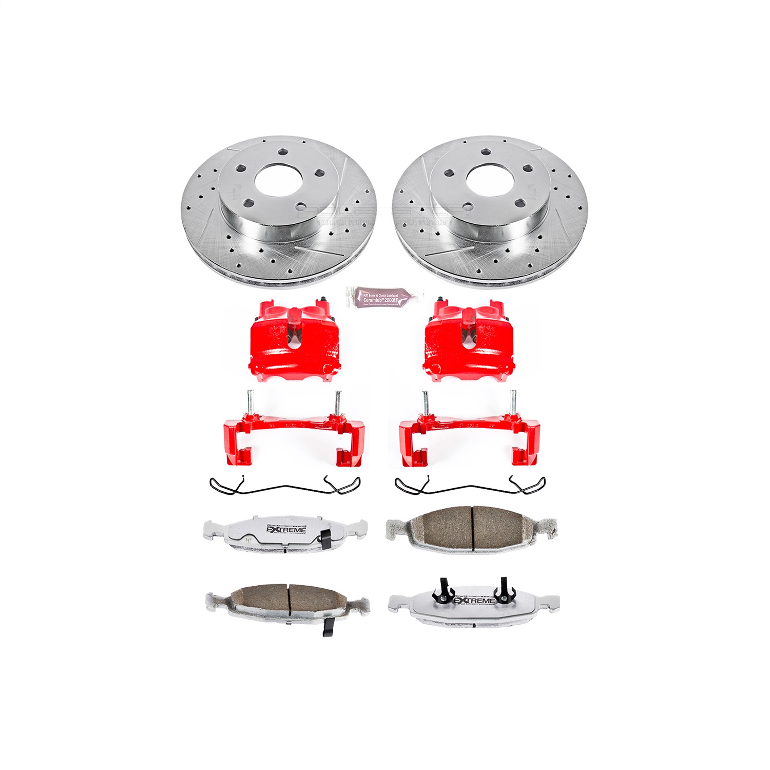 Power Stop - KC2147-26 - Front - Disc Brake Pad/Caliper and Rotor Kit
