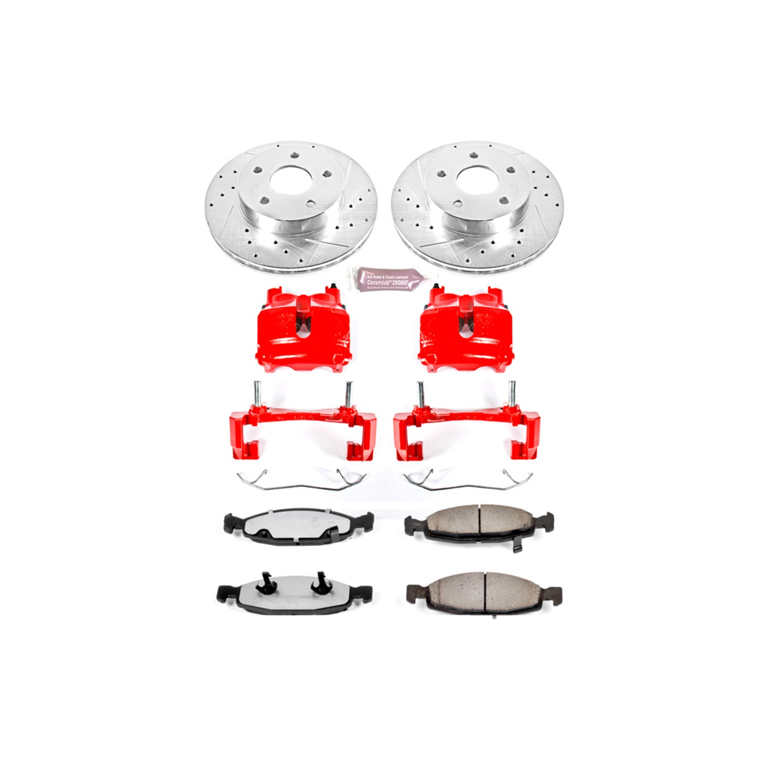 Power Stop - KC2147-36 - Front - Disc Brake Pad/Caliper and Rotor Kit