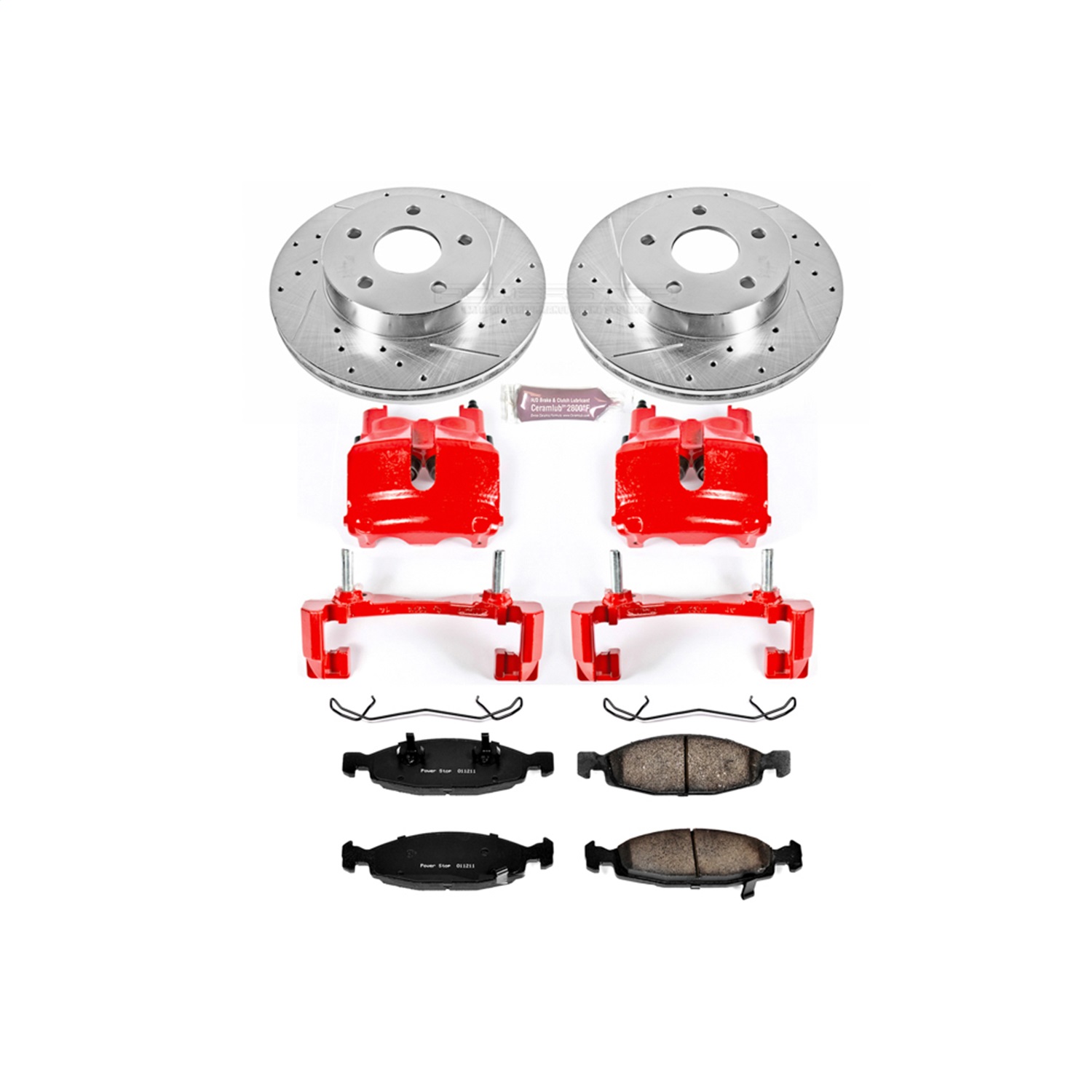 Power Stop - KC2147 - Front - Disc Brake Pad/Caliper and Rotor Kit