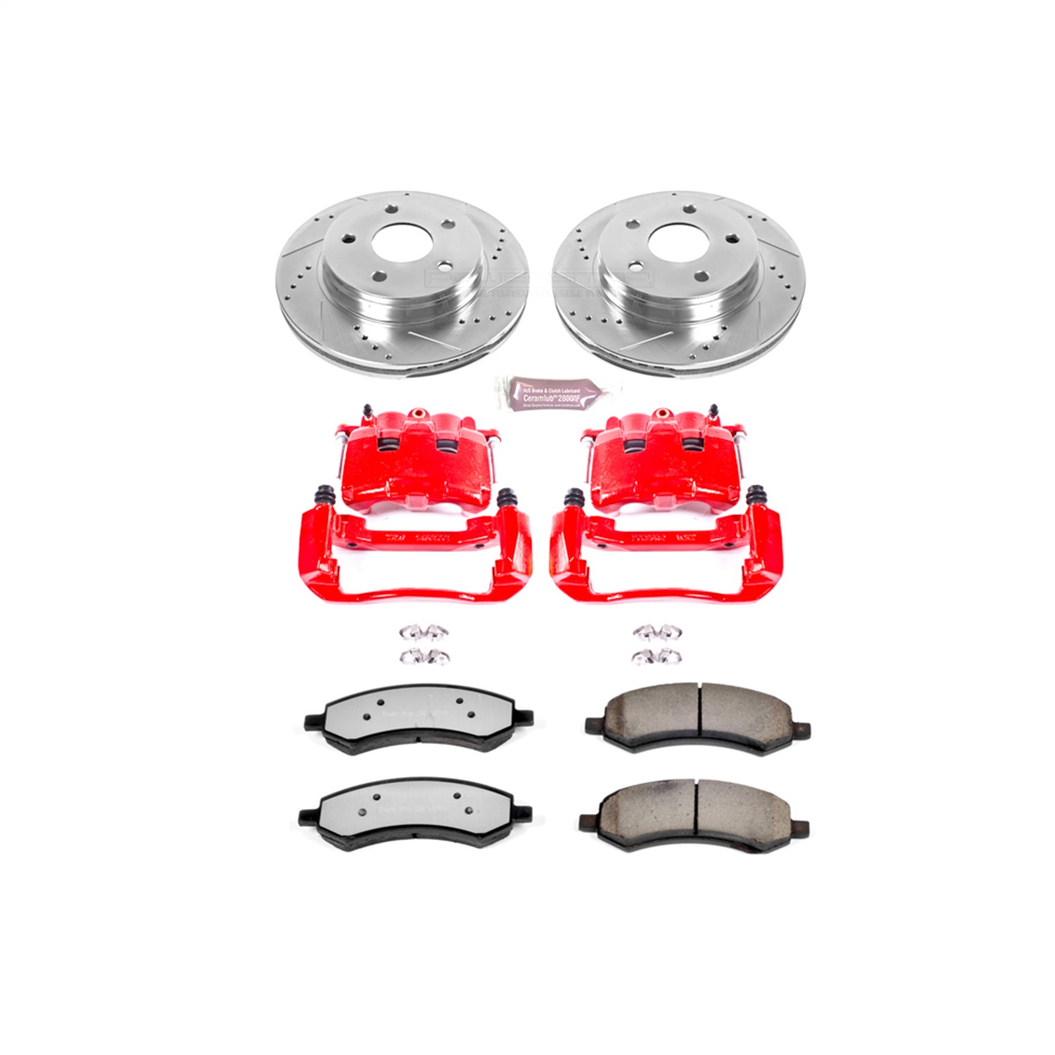 Power Stop - KC2163-36 - Front - Disc Brake Pad/Caliper and Rotor Kit