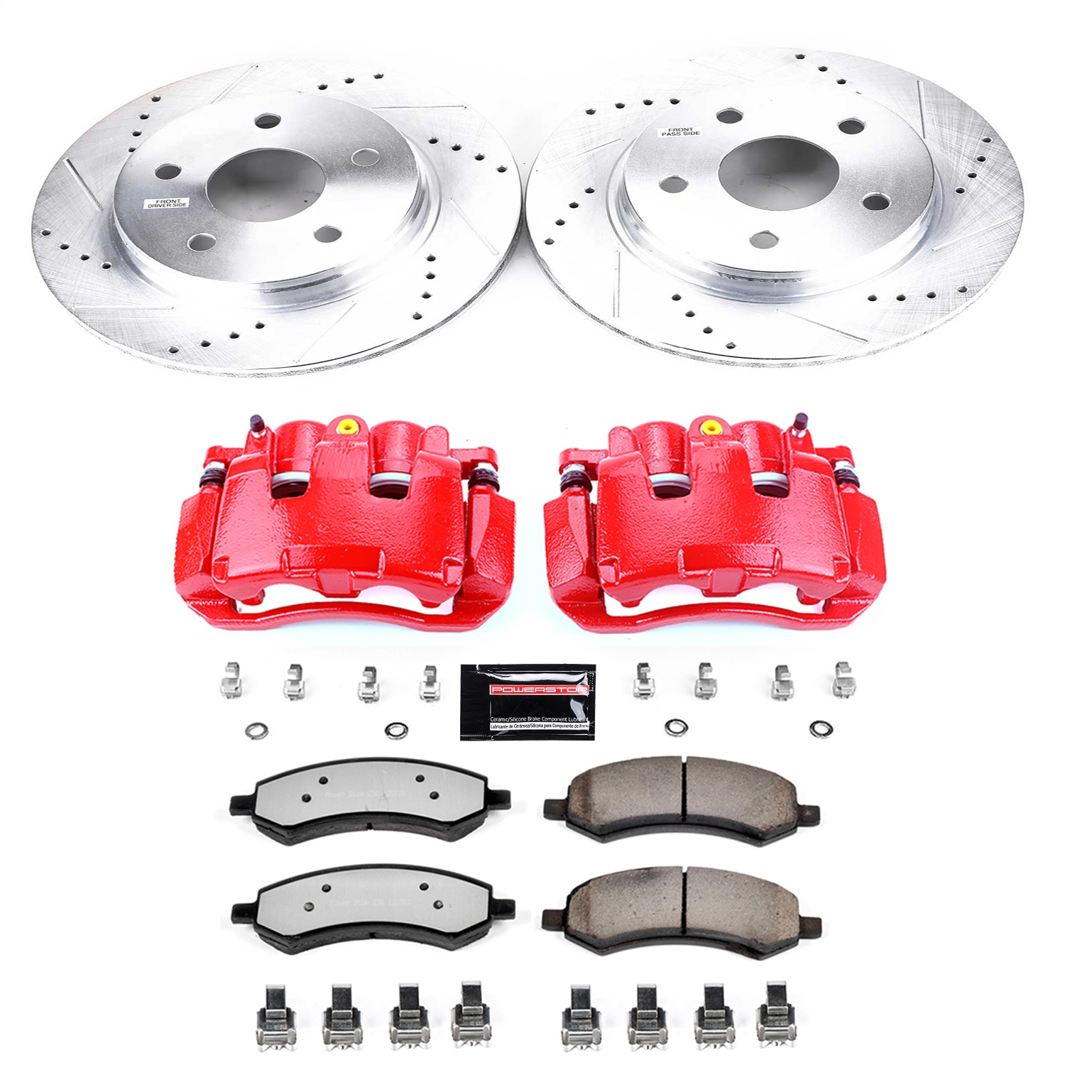 Power Stop - KC2163A-36 - Front - Disc Brake Pad/Caliper and Rotor Kit