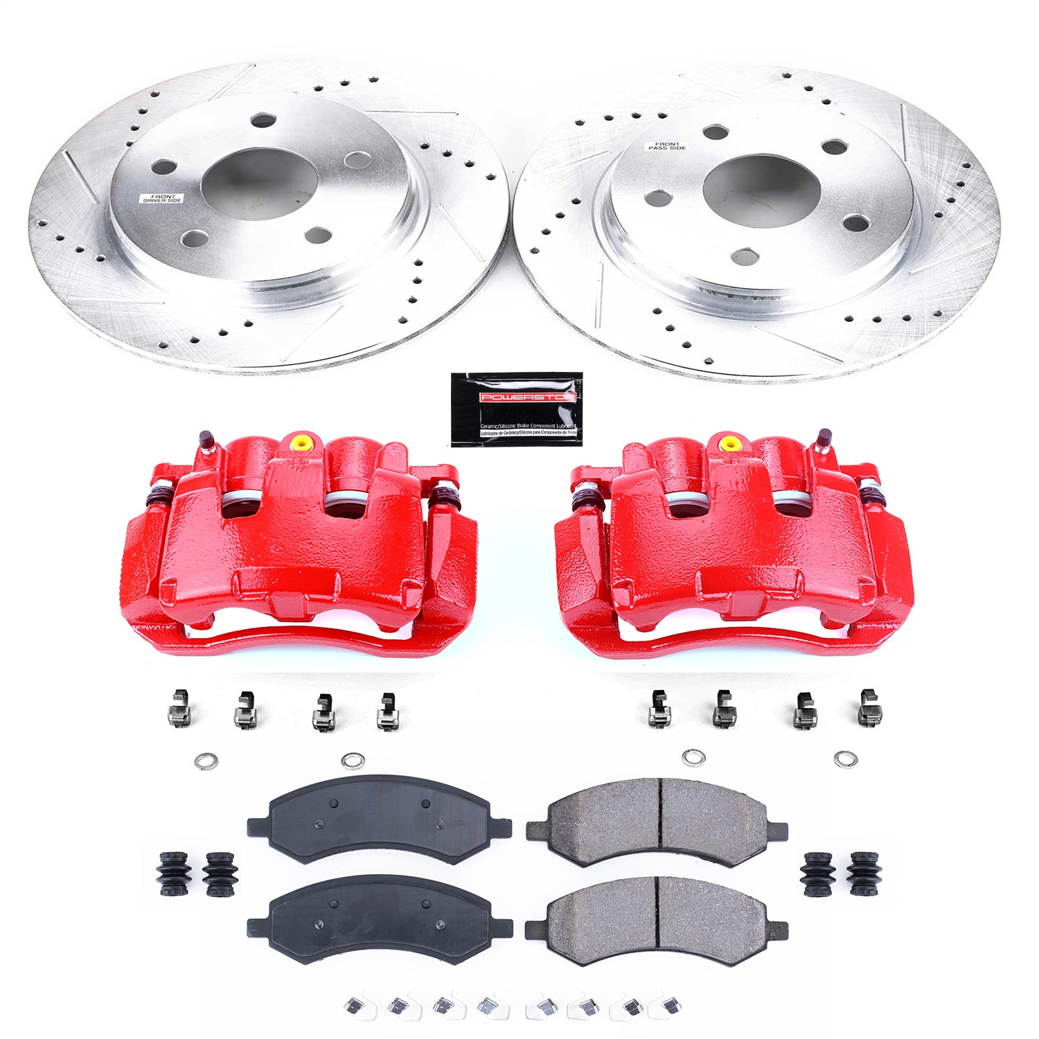 Power Stop - KC2163A - Front - Disc Brake Pad/Caliper and Rotor Kit