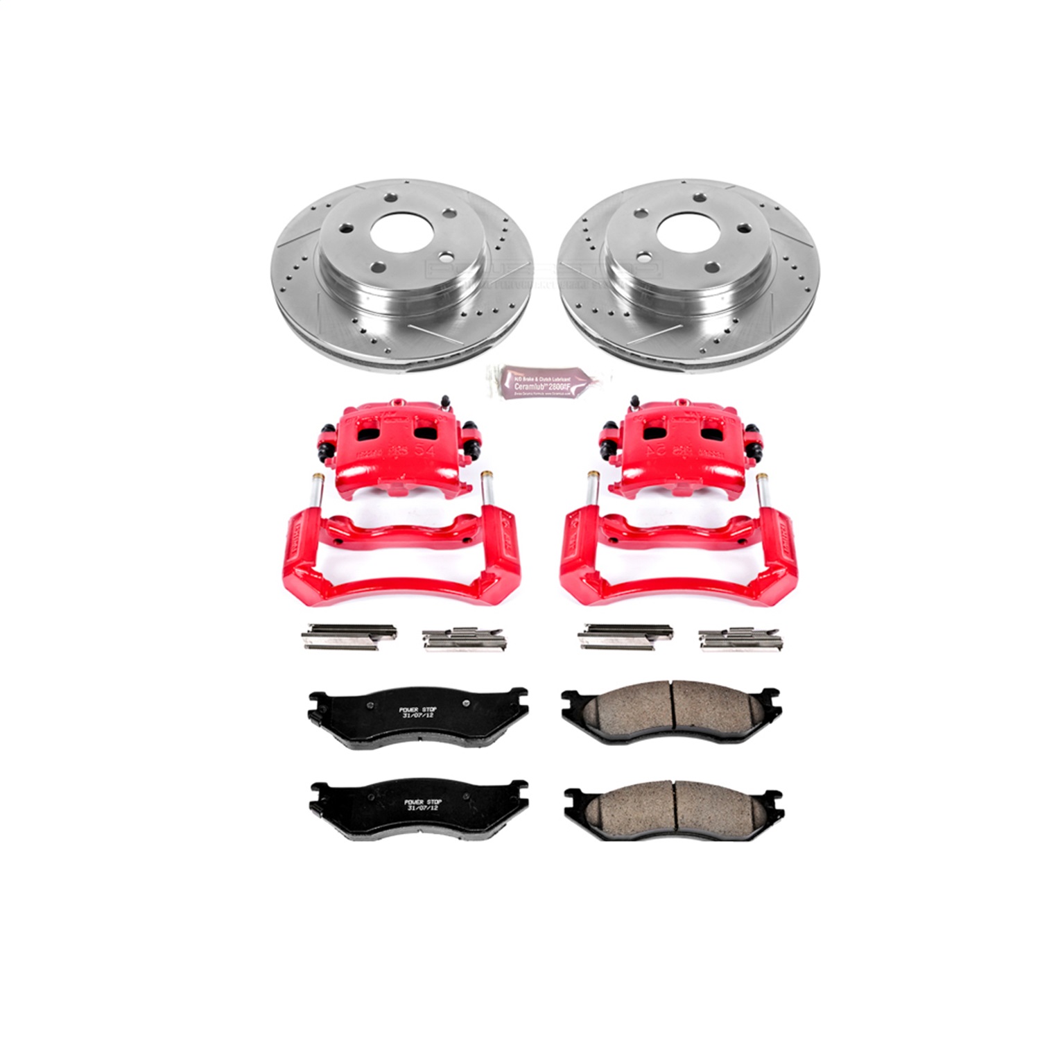 Power Stop - KC2165 - Front - Disc Brake Pad/Caliper and Rotor Kit