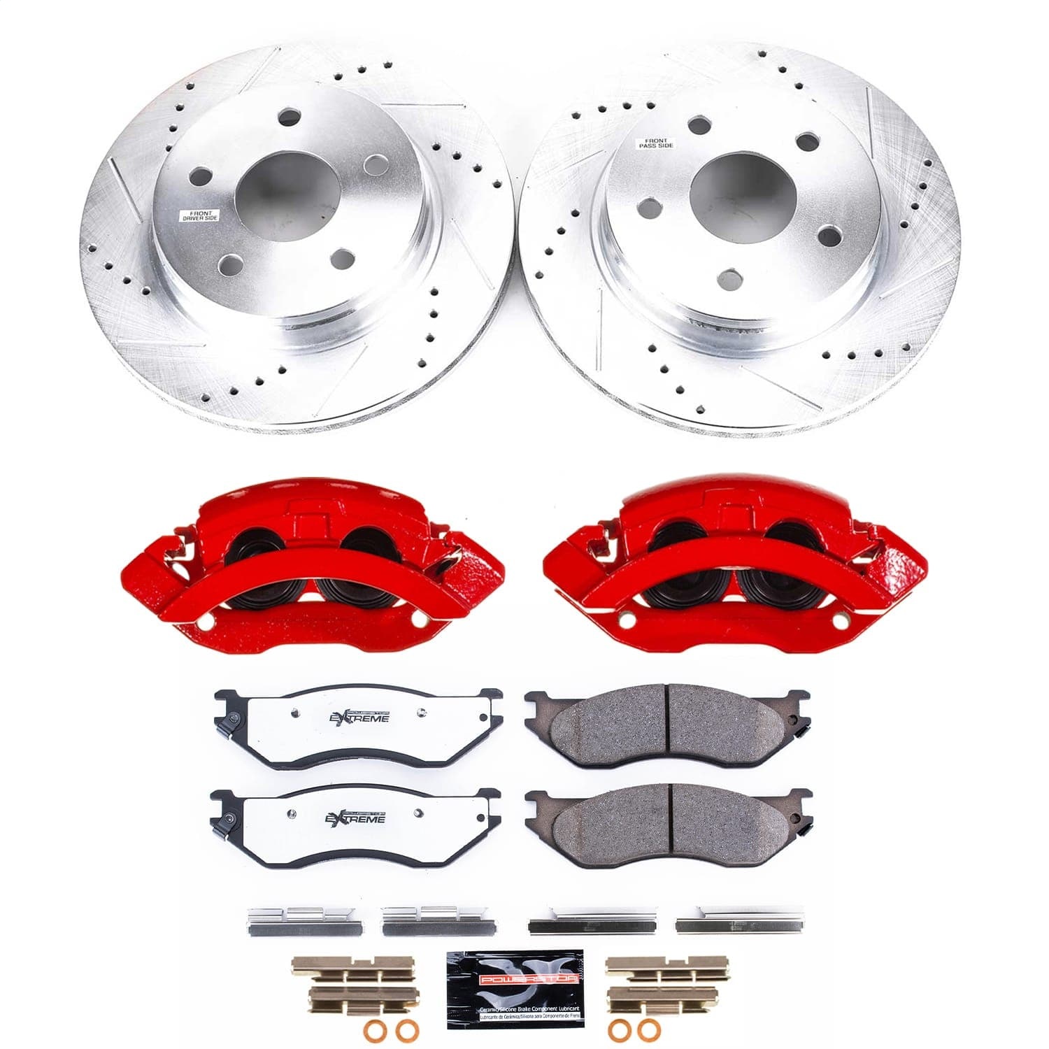 Power Stop - KC2165A-36 - Front - Disc Brake Pad/Caliper and Rotor Kit