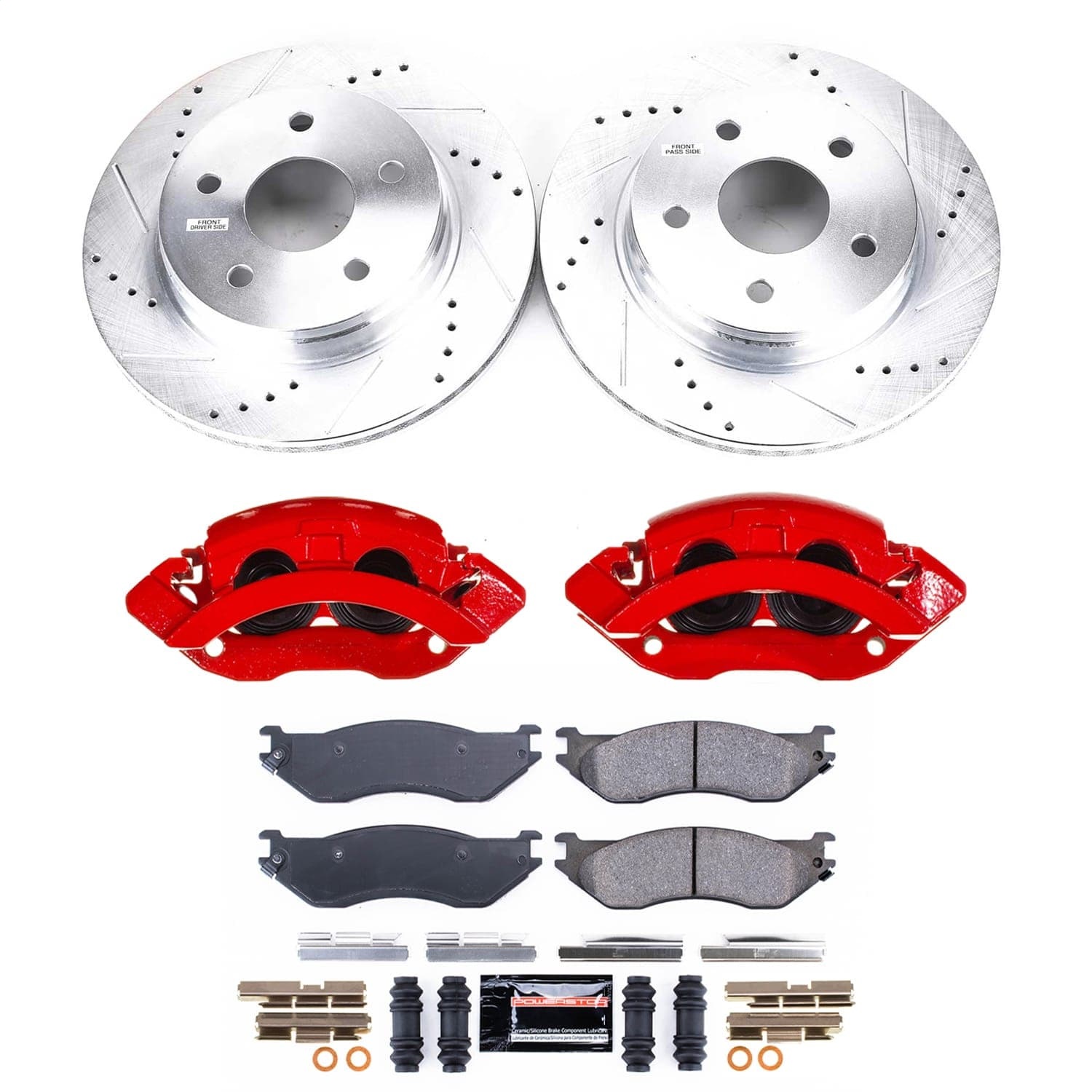 Power Stop - KC2165A - Front - Disc Brake Pad/Caliper and Rotor Kit