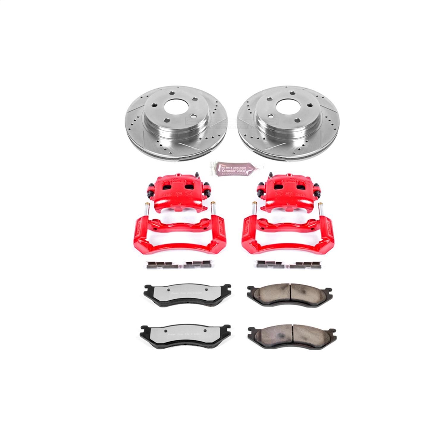 Power Stop - KC2167-36 - Front - Disc Brake Pad/Caliper and Rotor Kit
