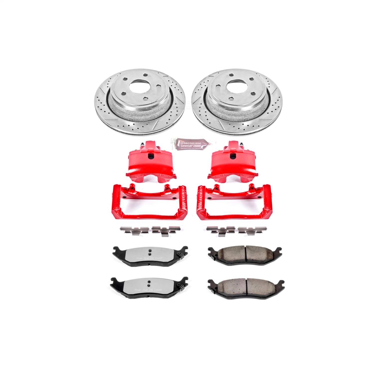 Power Stop - KC2172-36 - Rear - Disc Brake Pad/Caliper and Rotor Kit