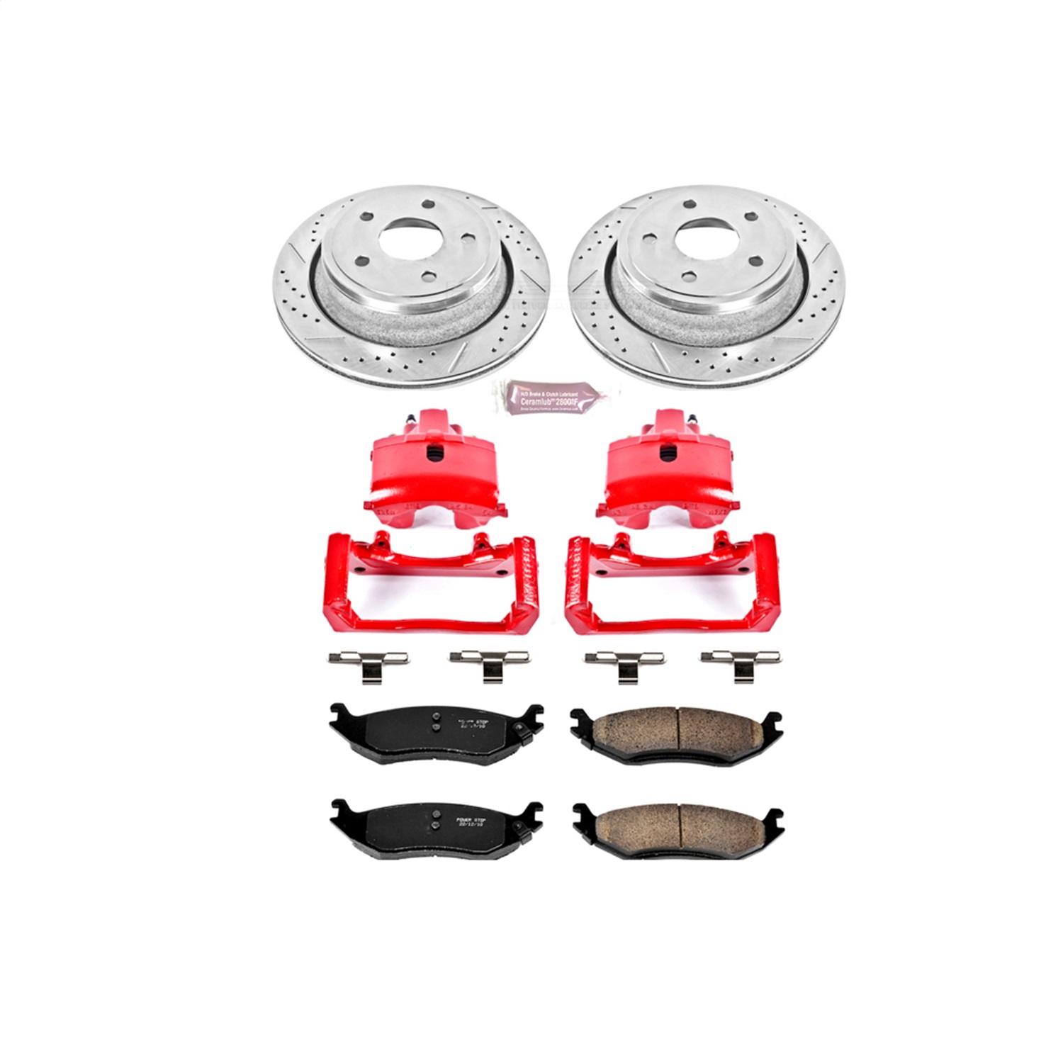 Power Stop - KC2172 - Rear - Disc Brake Pad/Caliper and Rotor Kit
